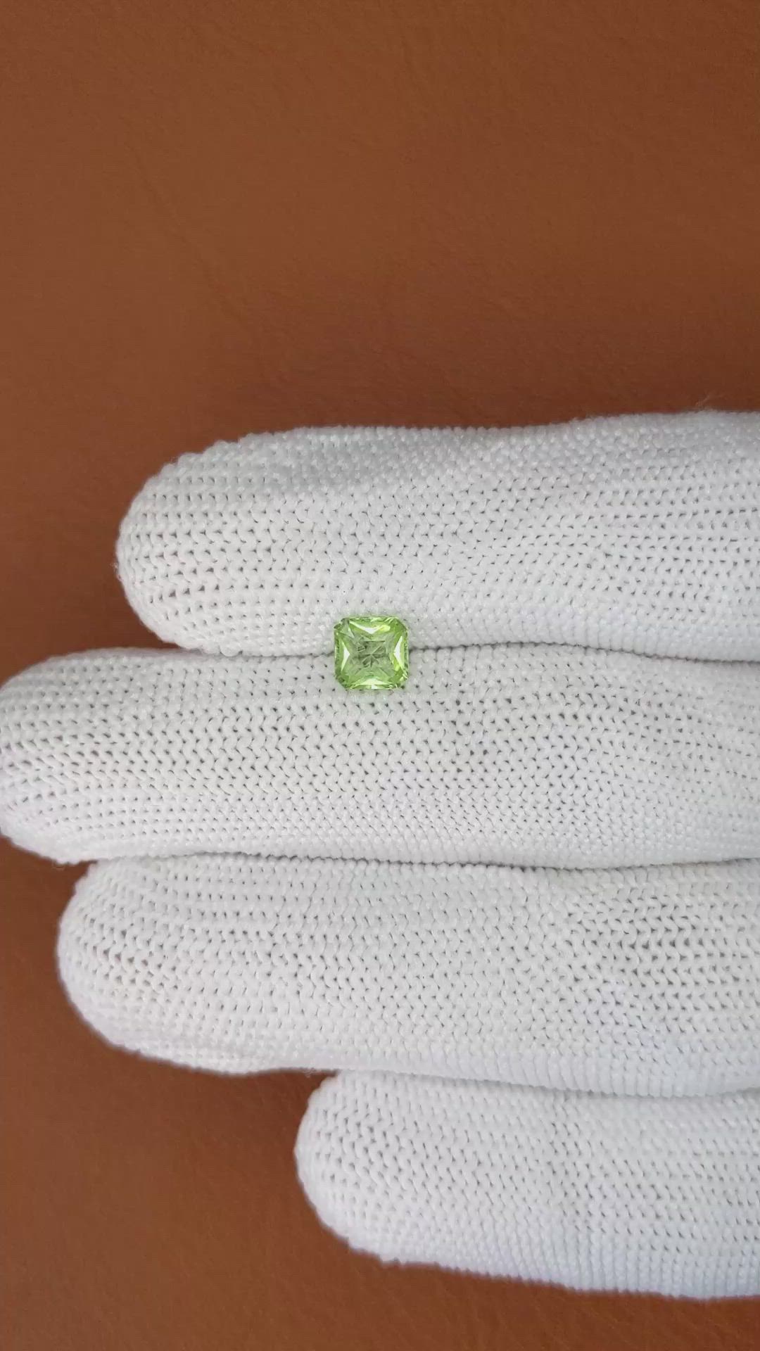 0.68 Ct. Green (Lime Green) Peridot from Pakistan Size Video