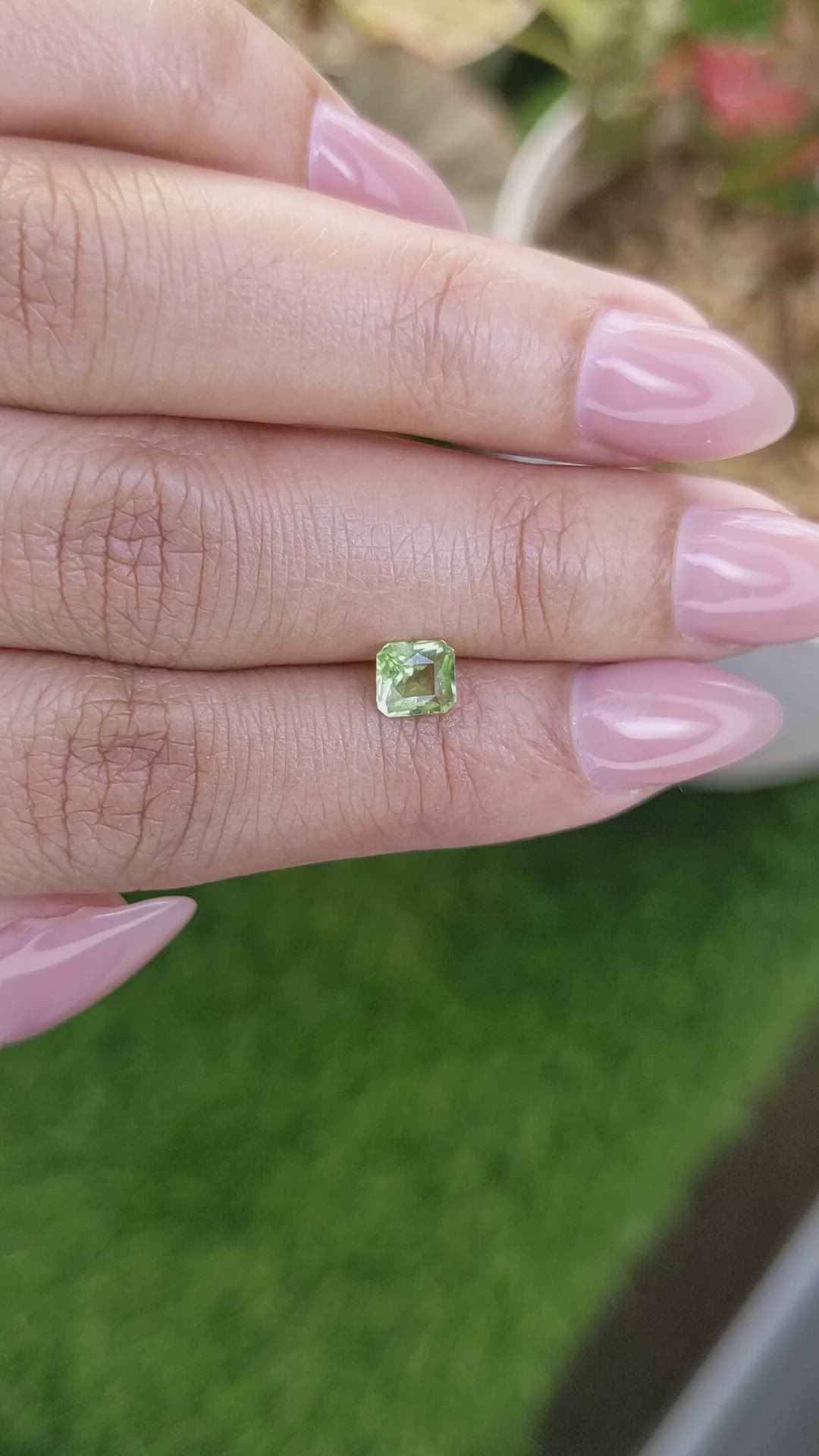0.62 Ct. Green (Lime Green) Peridot from Pakistan Size Video
