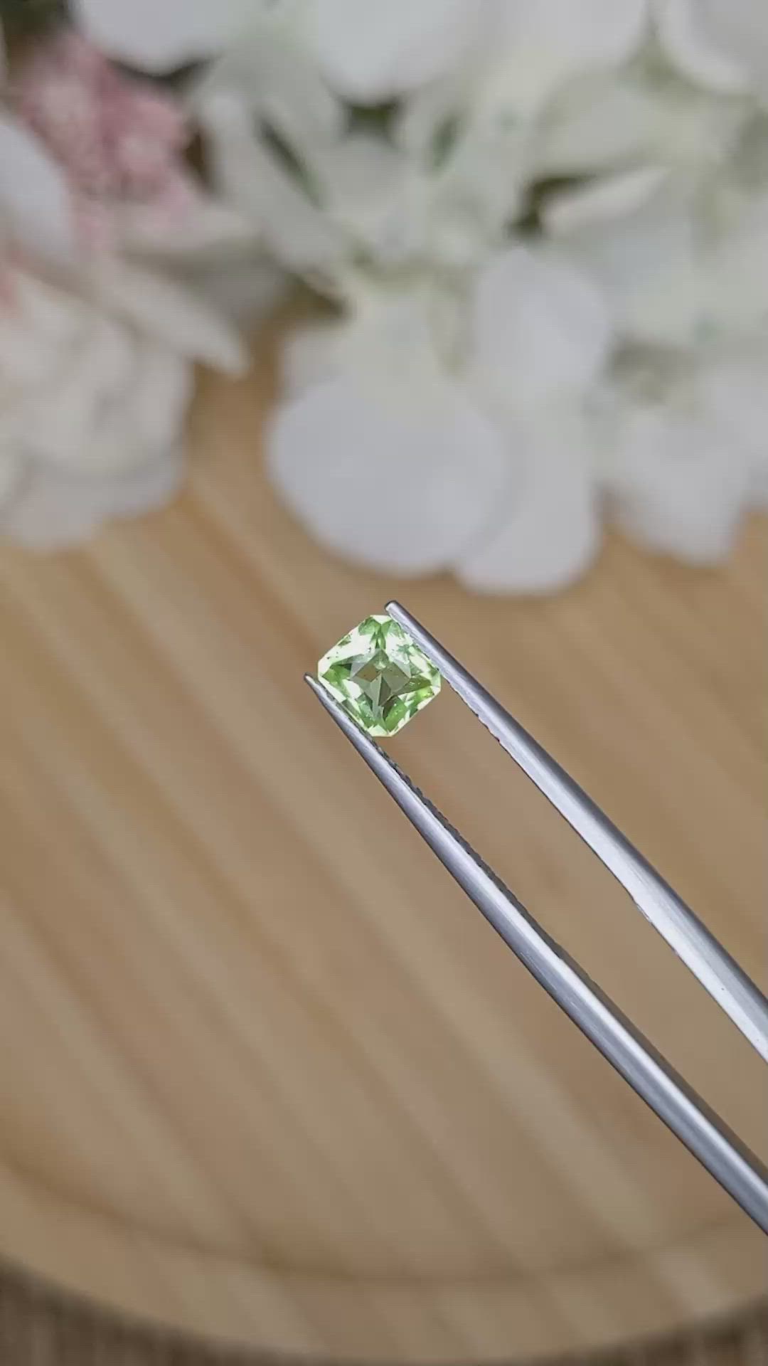 0.62 Ct. Green (Lime Green) Peridot from Pakistan Size Video