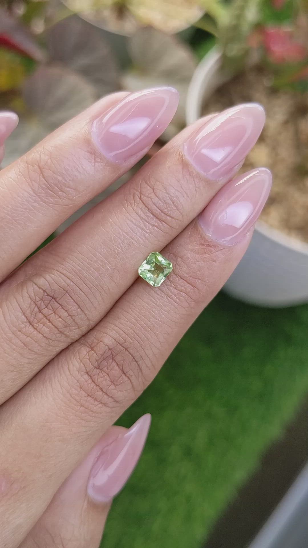 0.62 Ct. Green (Lime Green) Peridot from Pakistan Size Video