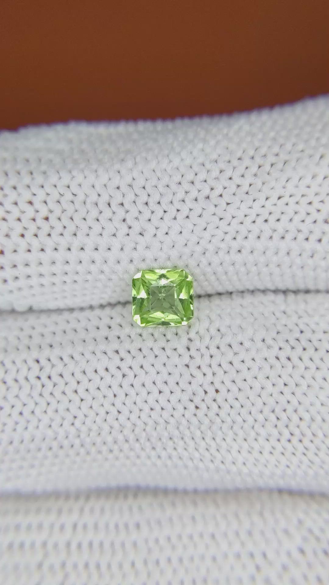0.62 Ct. Green (Lime Green) Peridot from Pakistan Size Video