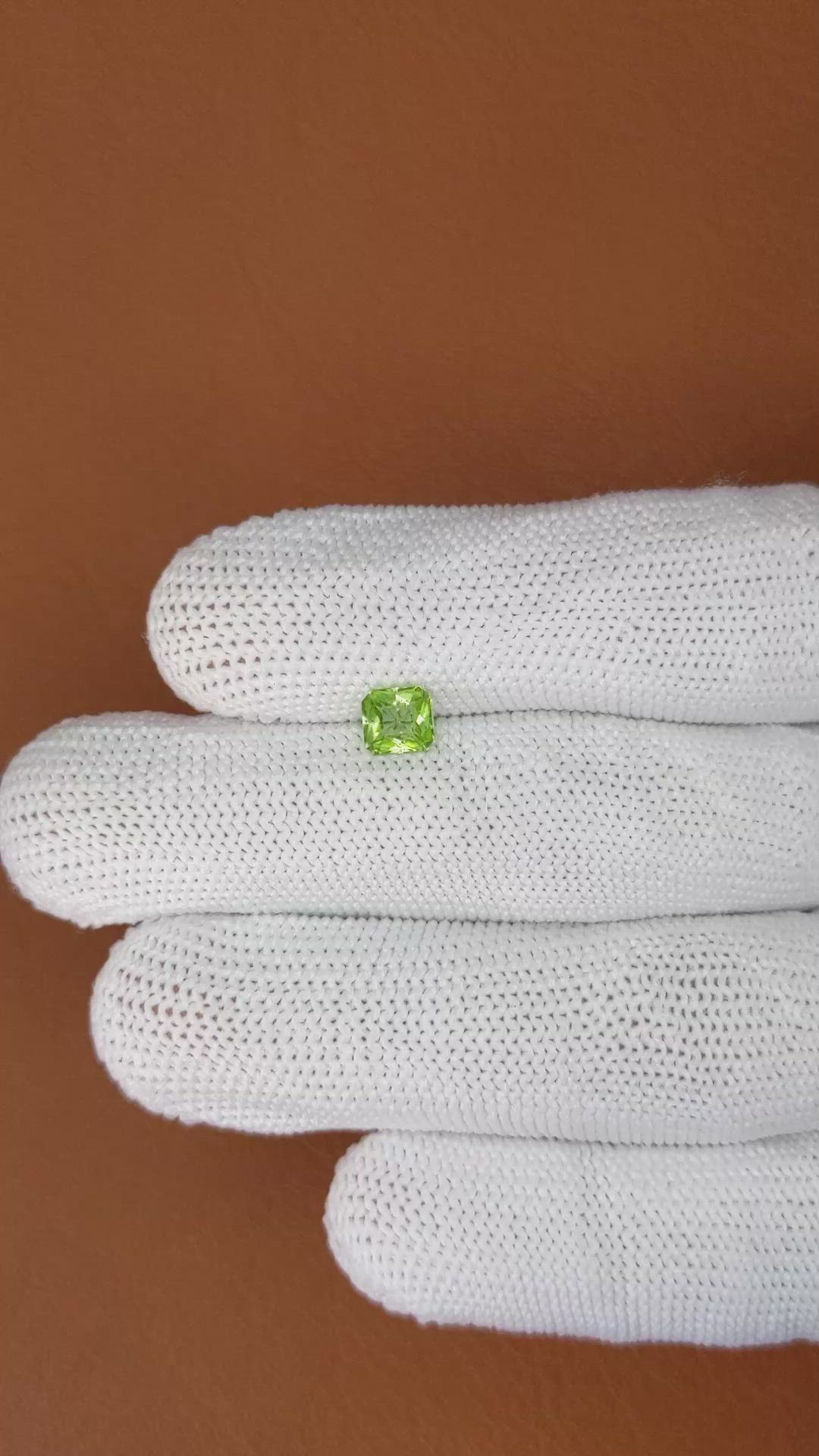 0.62 Ct. Green (Lime Green) Peridot from Pakistan Size Video