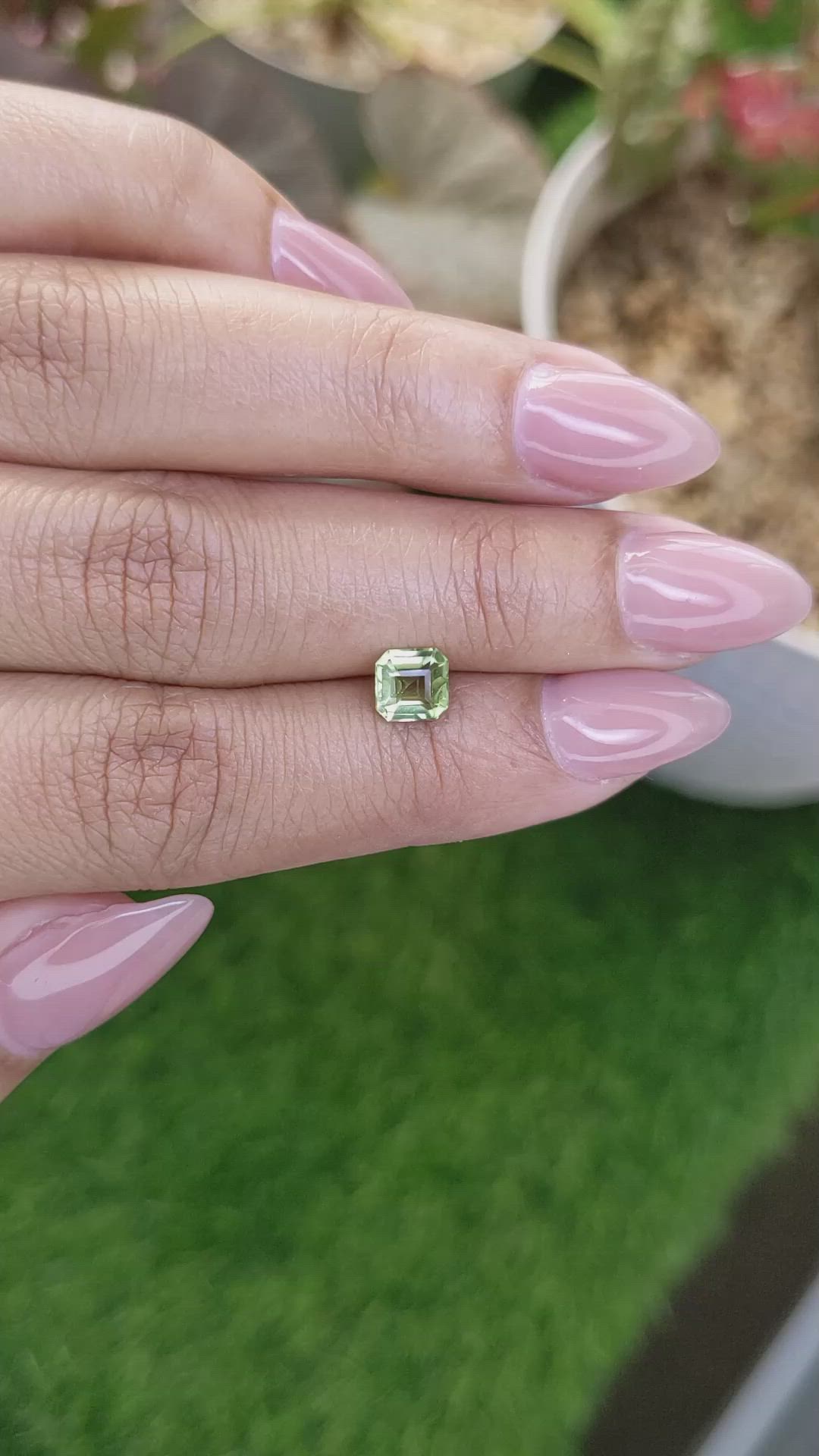 0.80 Ct. Green (Lime Green) Peridot from Pakistan Size Video
