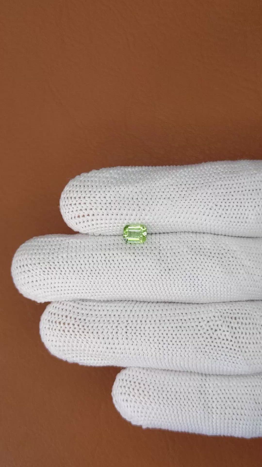 0.54 Ct. Yellowish Green Peridot from Pakistan Size Video