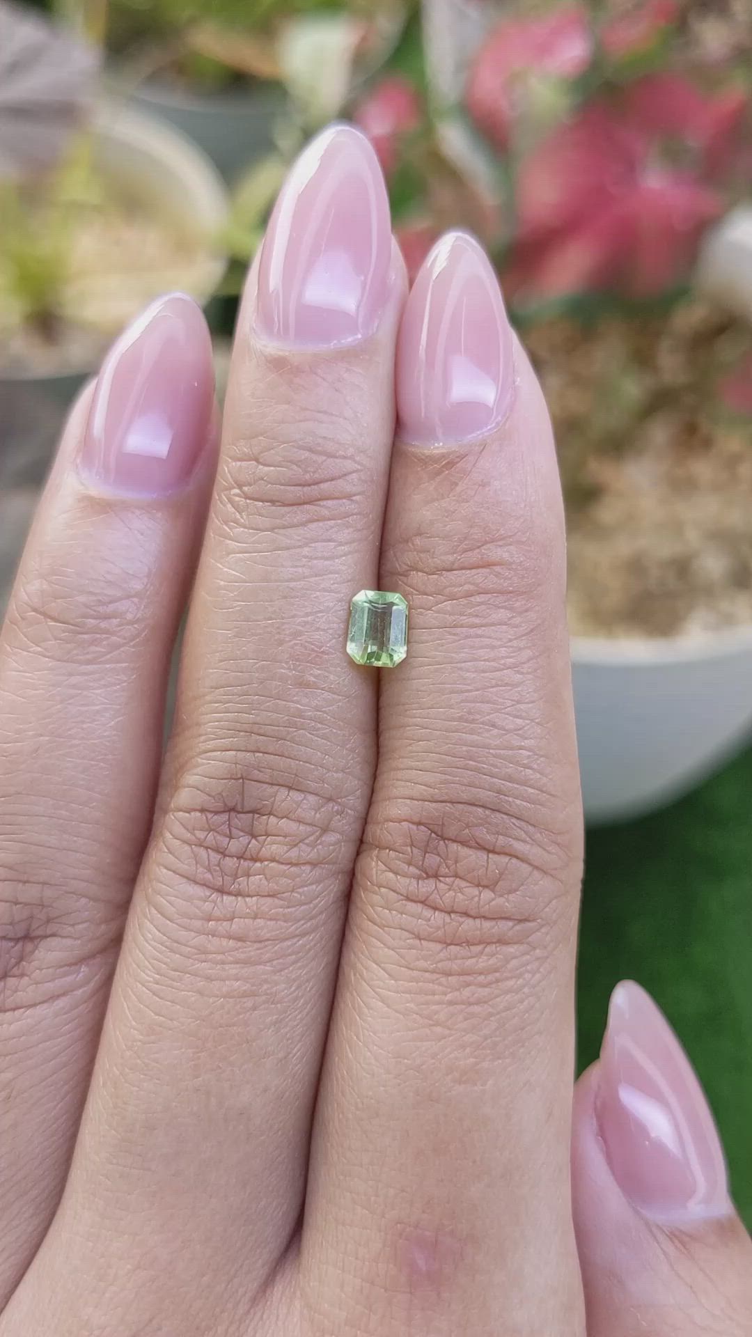 0.54 Ct. Yellowish Green Peridot from Pakistan Size Video