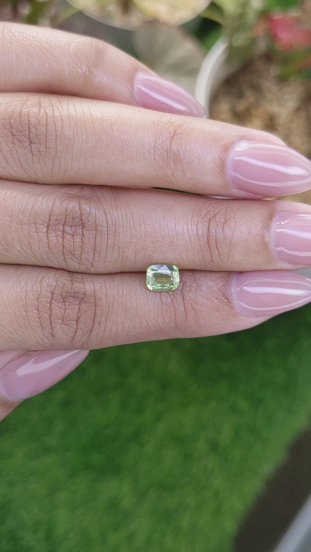 0.89 Ct. Yellowish Green Peridot from Pakistan Size Video