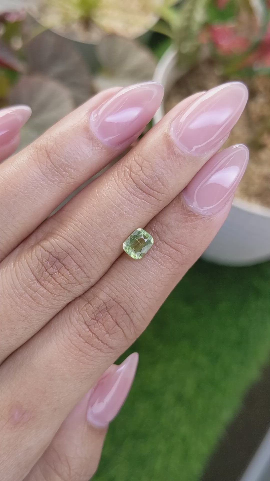 0.89 Ct. Yellowish Green Peridot from Pakistan Size Video