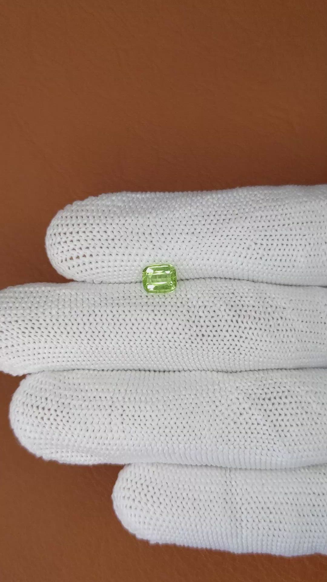 0.89 Ct. Yellowish Green Peridot from Pakistan Size Video