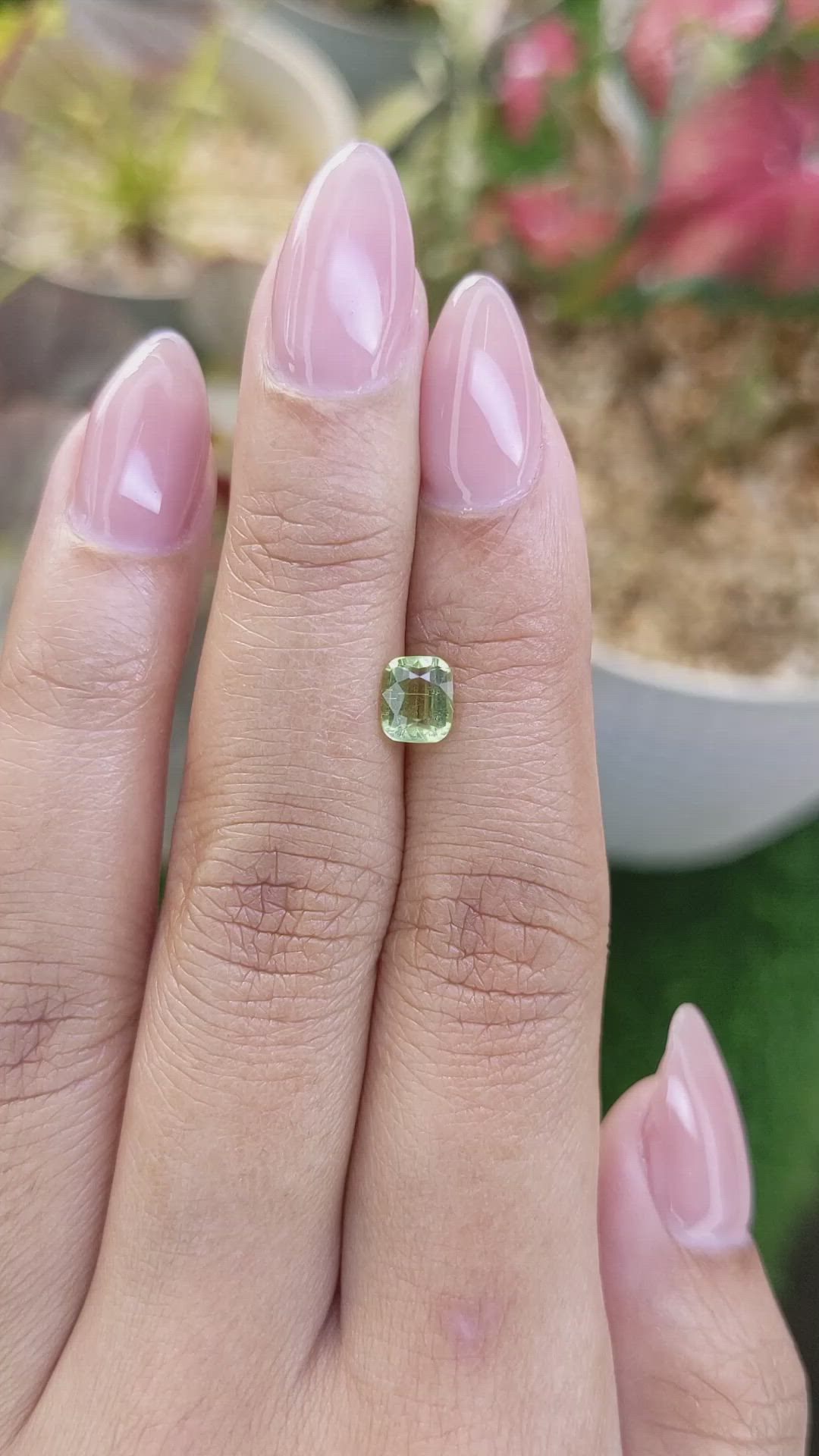 0.89 Ct. Yellowish Green Peridot from Pakistan Size Video