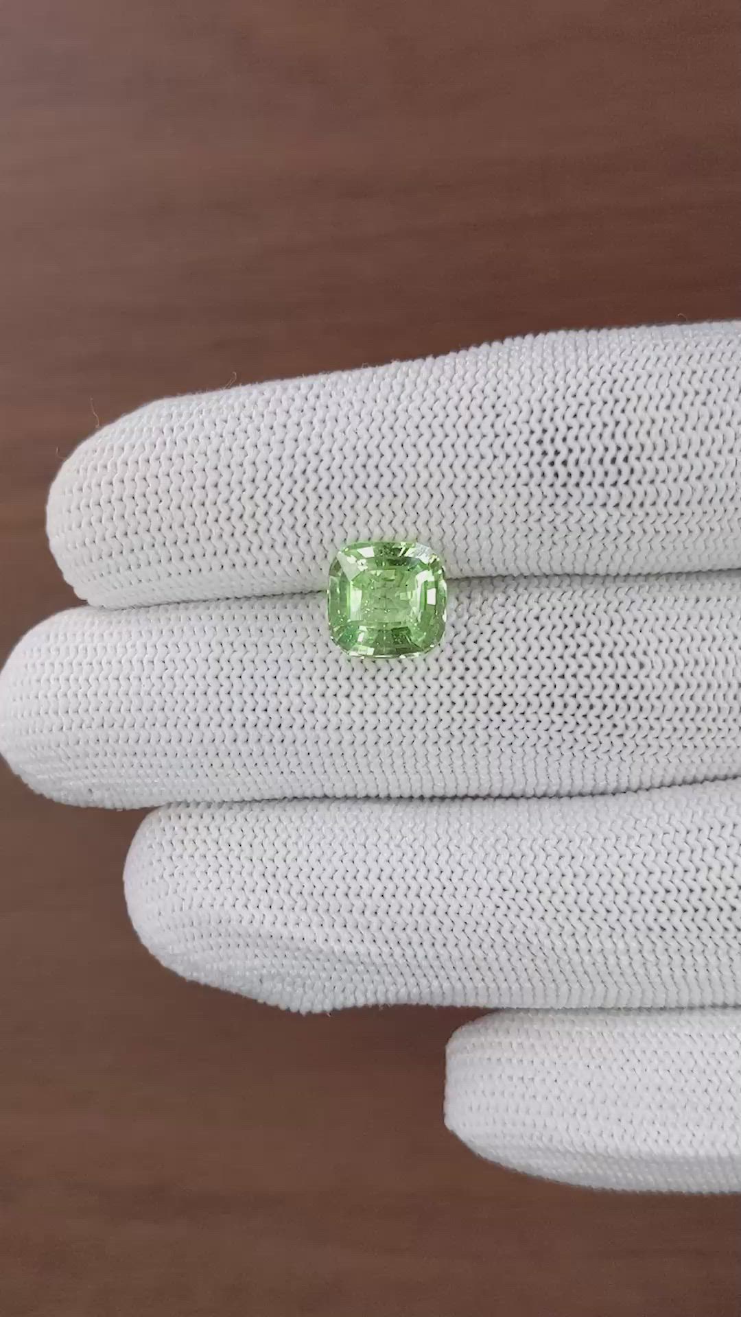 3.99 Ct. Green Grossular Garnet from Tanzania Size Video