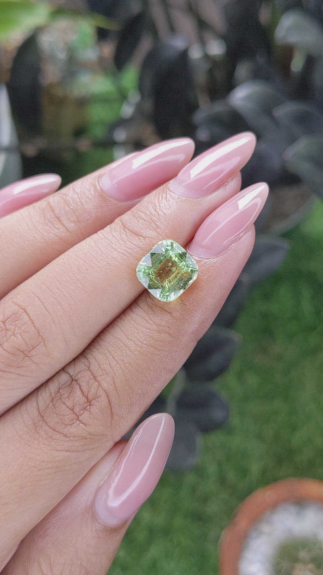 3.99 Ct. Green Grossular Garnet from Tanzania Size Video