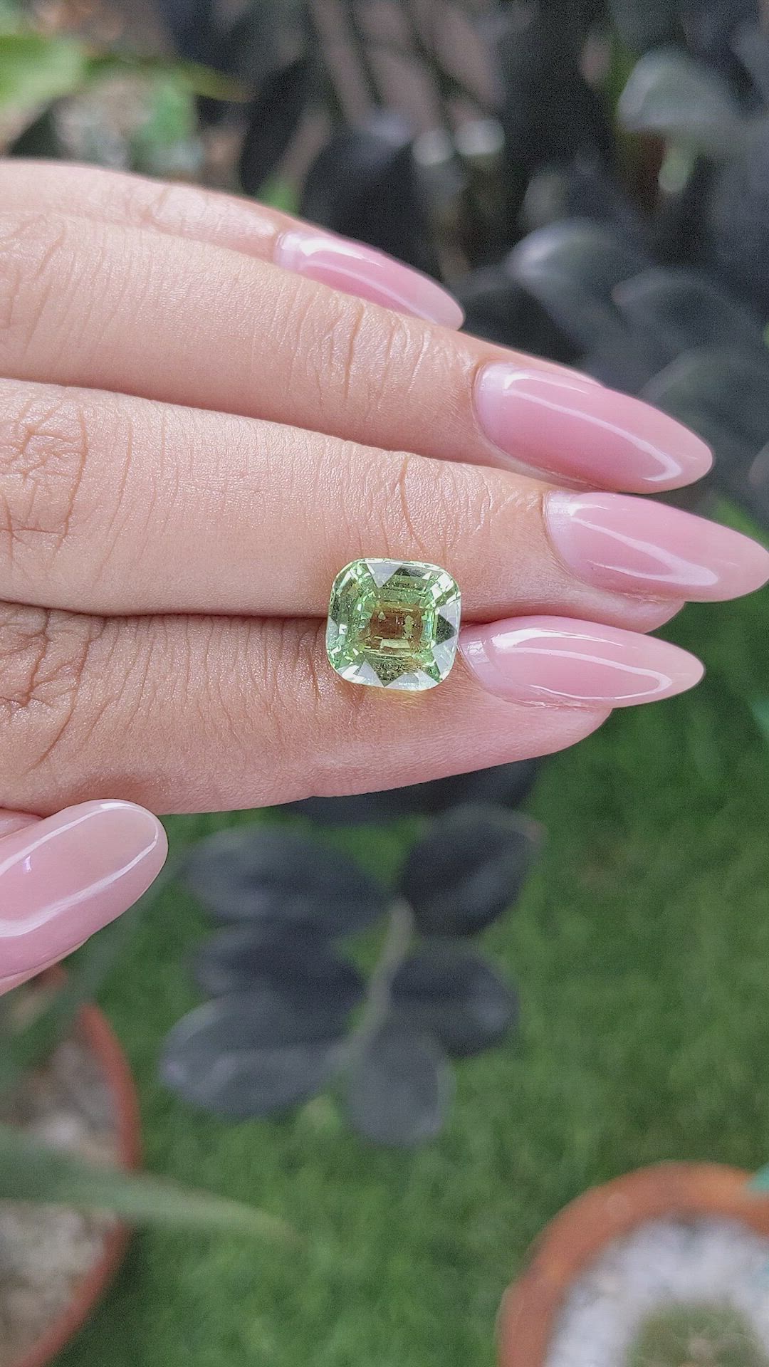 3.99 Ct. Green Grossular Garnet from Tanzania Size Video