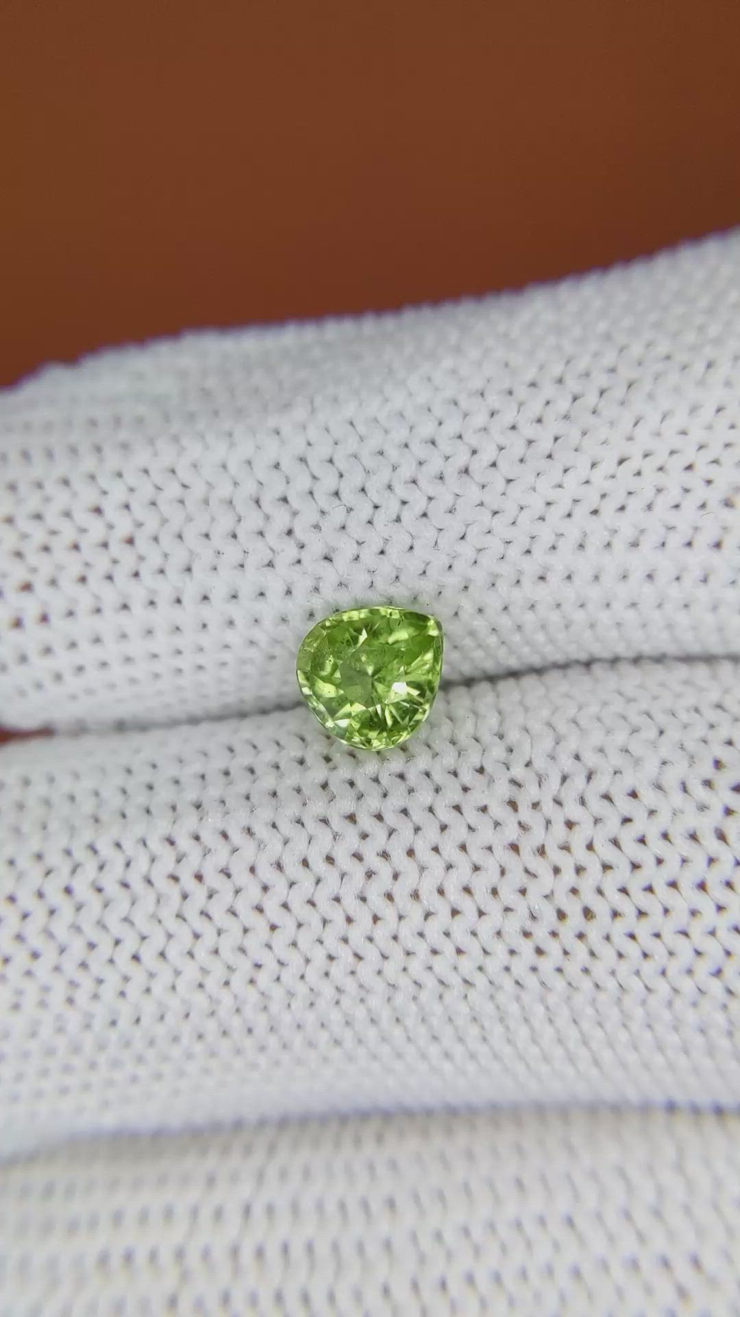0.96 Ct. Green (Lime Green) Peridot from Pakistan Size Video