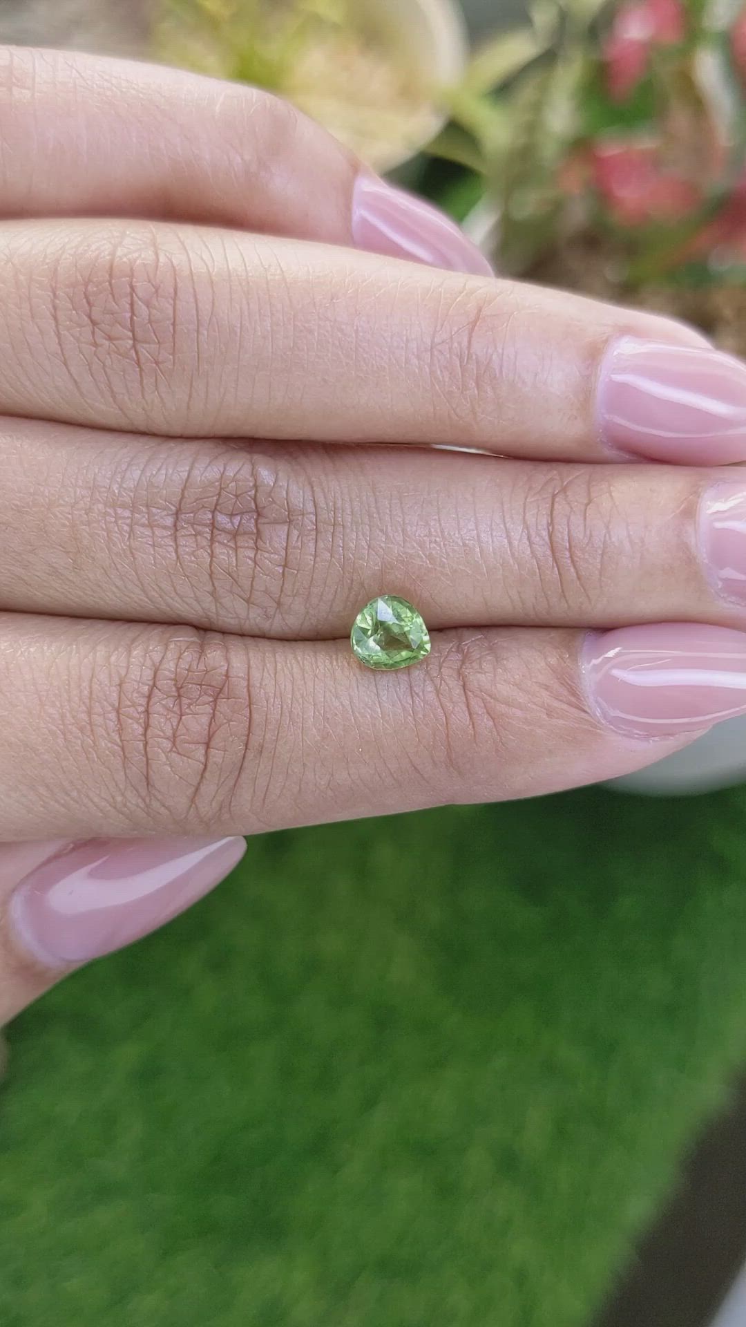 0.96 Ct. Green (Lime Green) Peridot from Pakistan Size Video