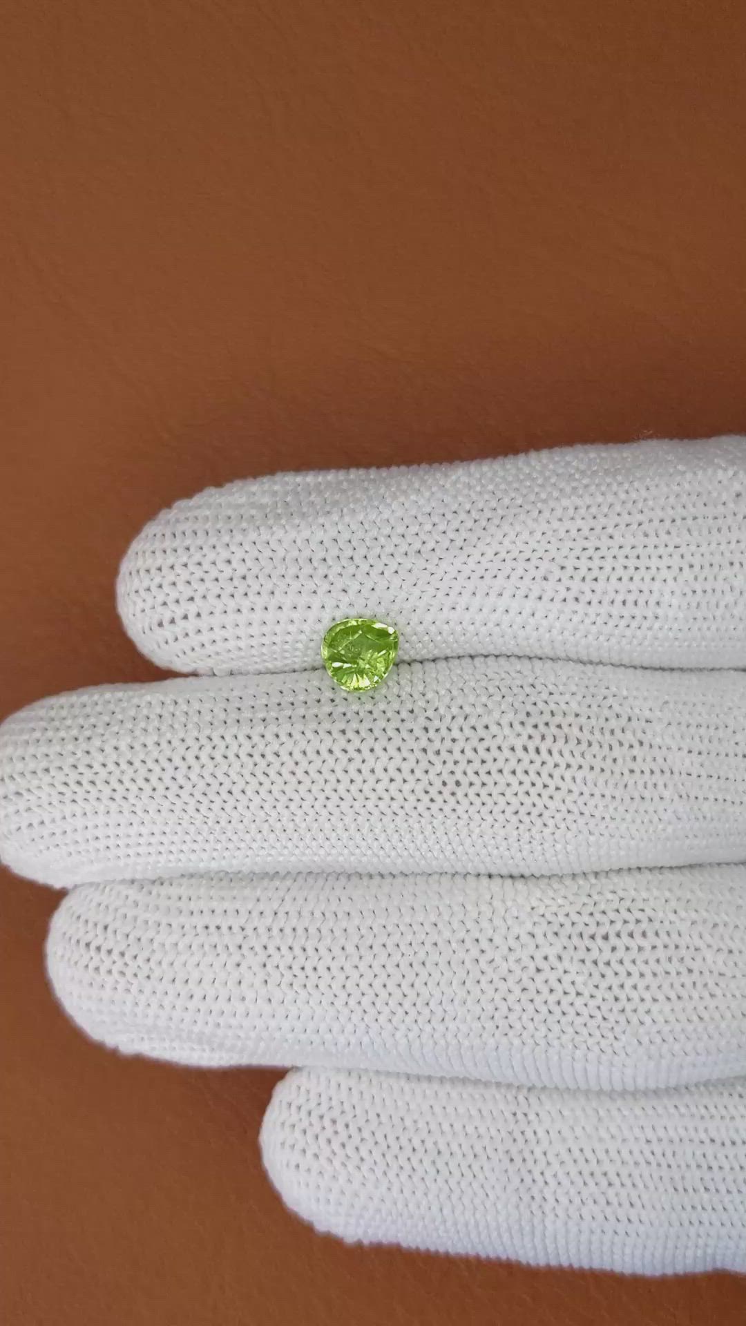 0.96 Ct. Green (Lime Green) Peridot from Pakistan Size Video
