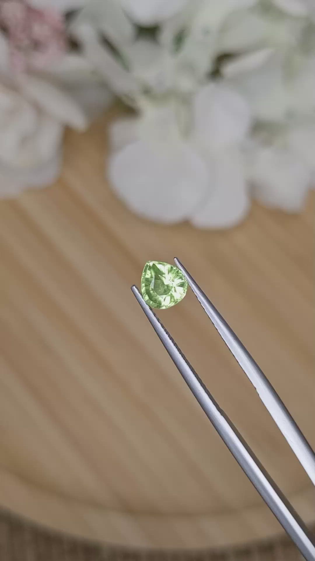 0.96 Ct. Green (Lime Green) Peridot from Pakistan Size Video