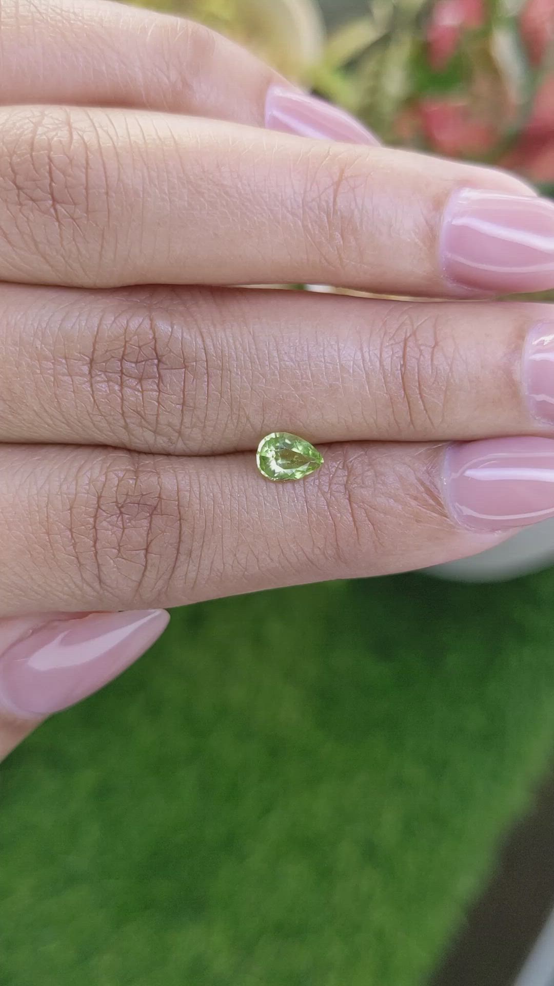 0.57 Ct. Yellowish Green Peridot from Pakistan Size Video