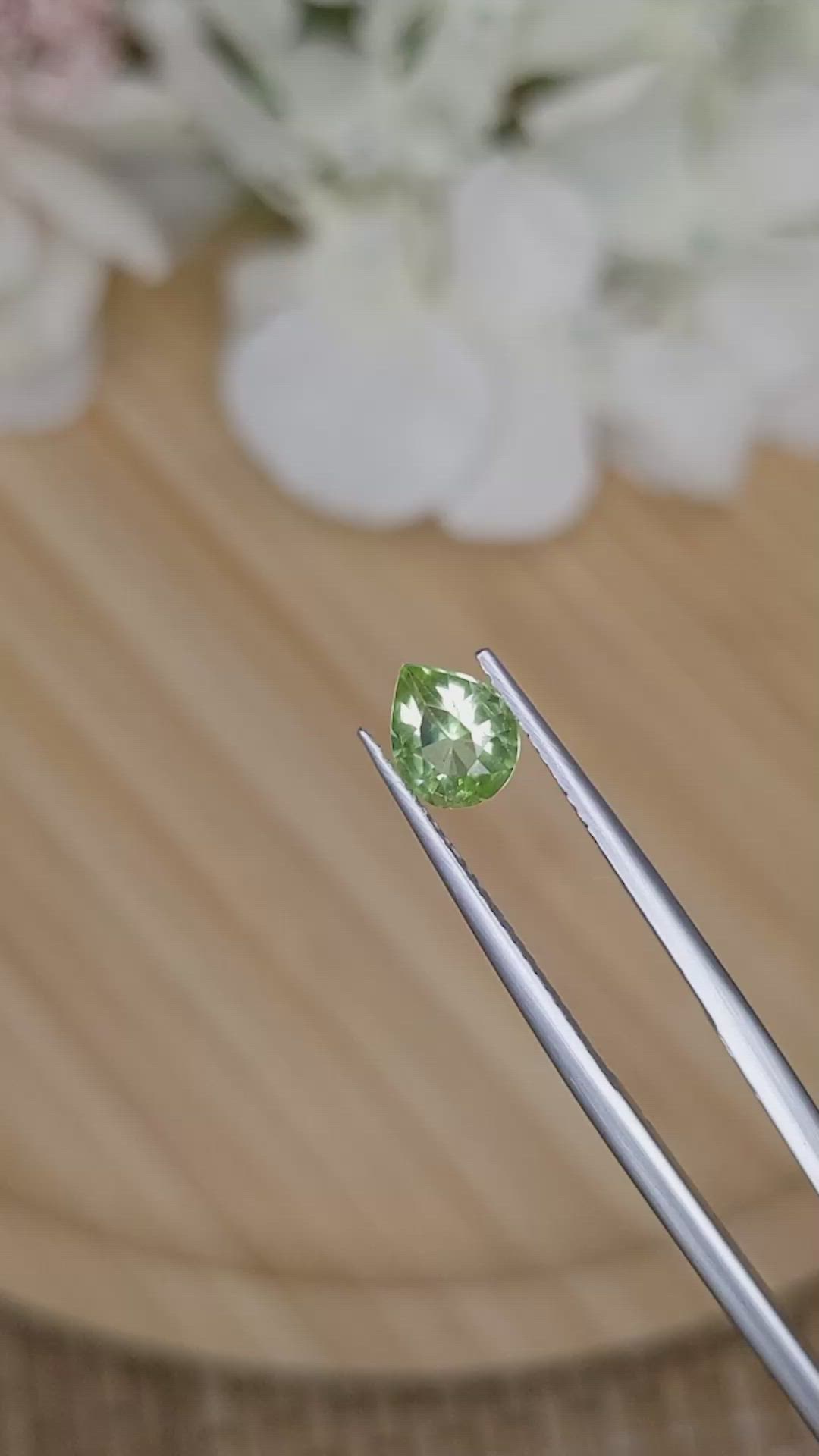 0.79 Ct. Yellowish Green Peridot from Pakistan Size Video