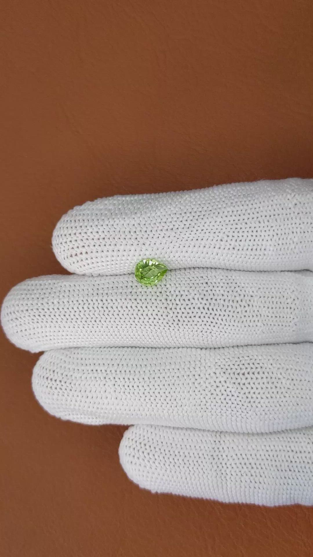 0.79 Ct. Yellowish Green Peridot from Pakistan Size Video