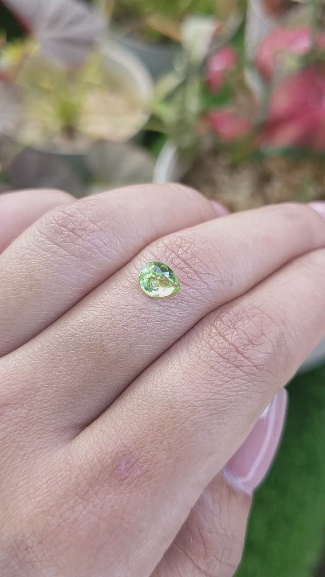 0.79 Ct. Yellowish Green Peridot from Pakistan Size Video
