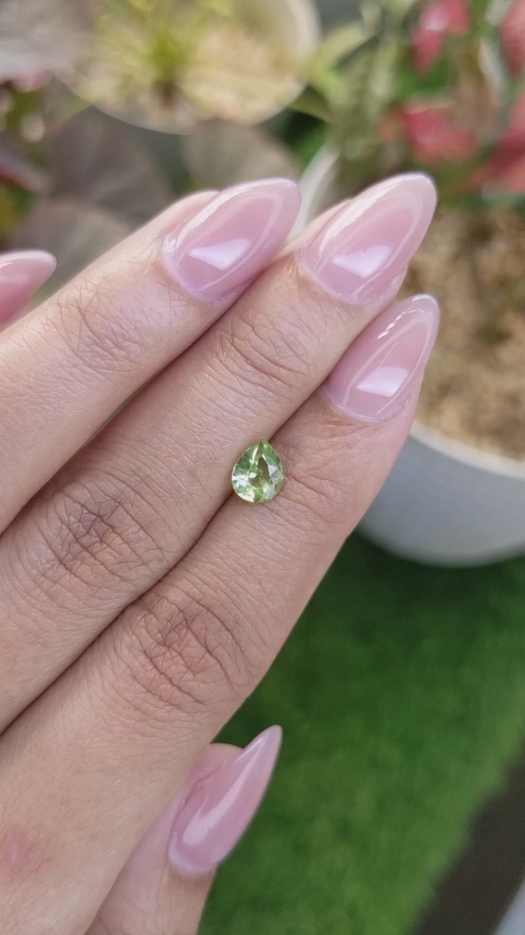 0.79 Ct. Yellowish Green Peridot from Pakistan Size Video