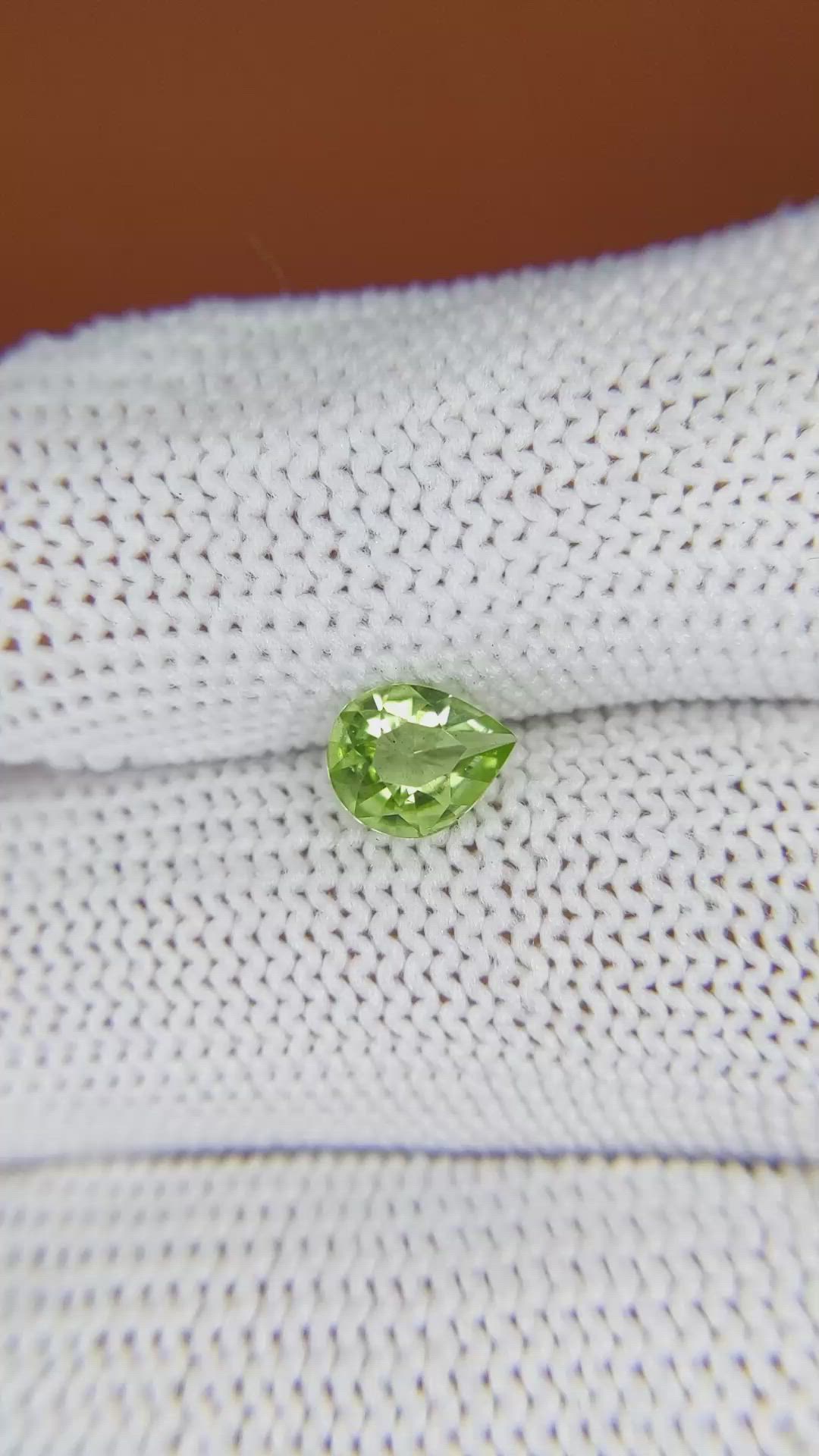 0.79 Ct. Yellowish Green Peridot from Pakistan Size Video