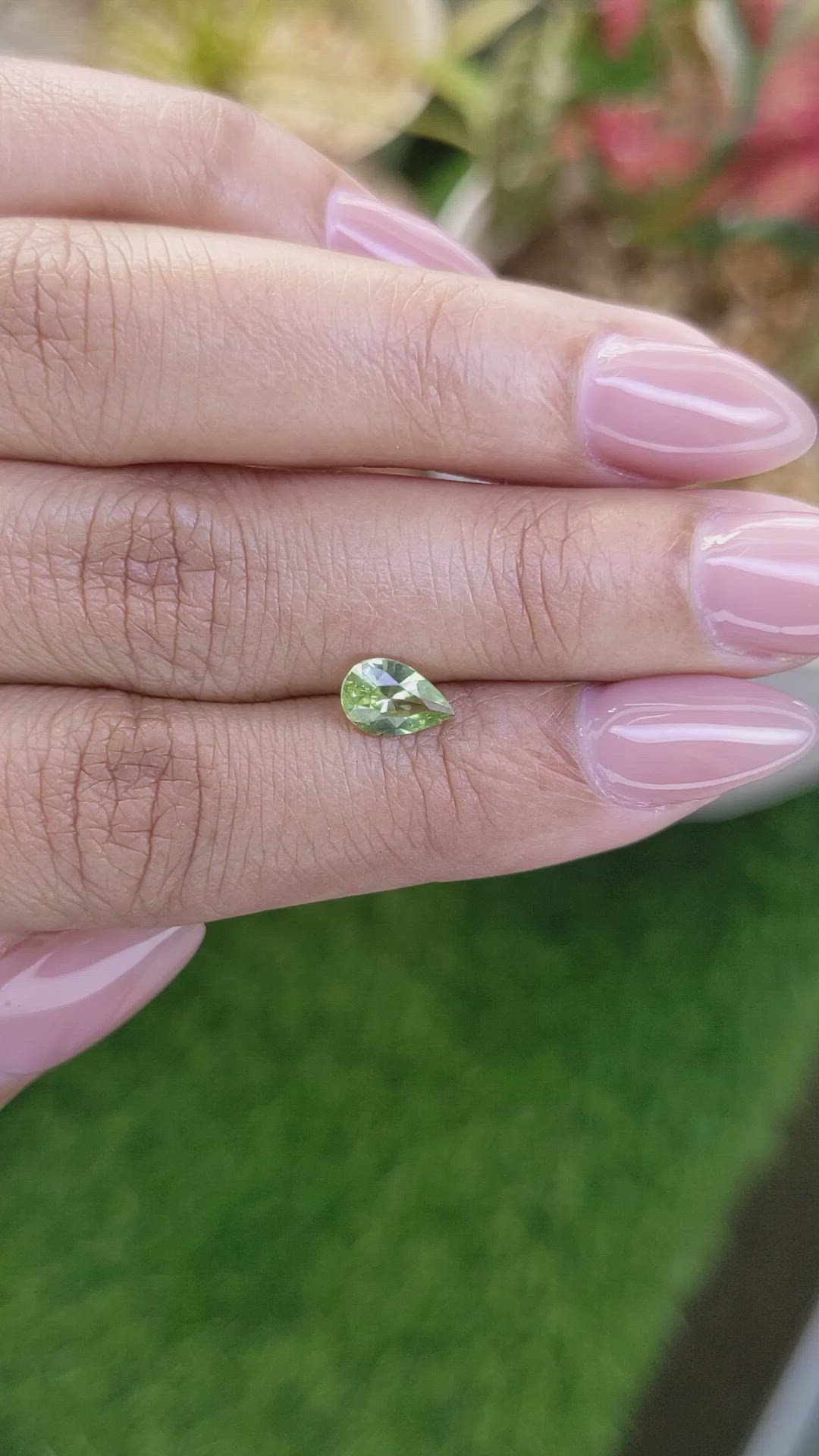 0.74 Ct. Green (Lime Green) Peridot from Pakistan Size Video