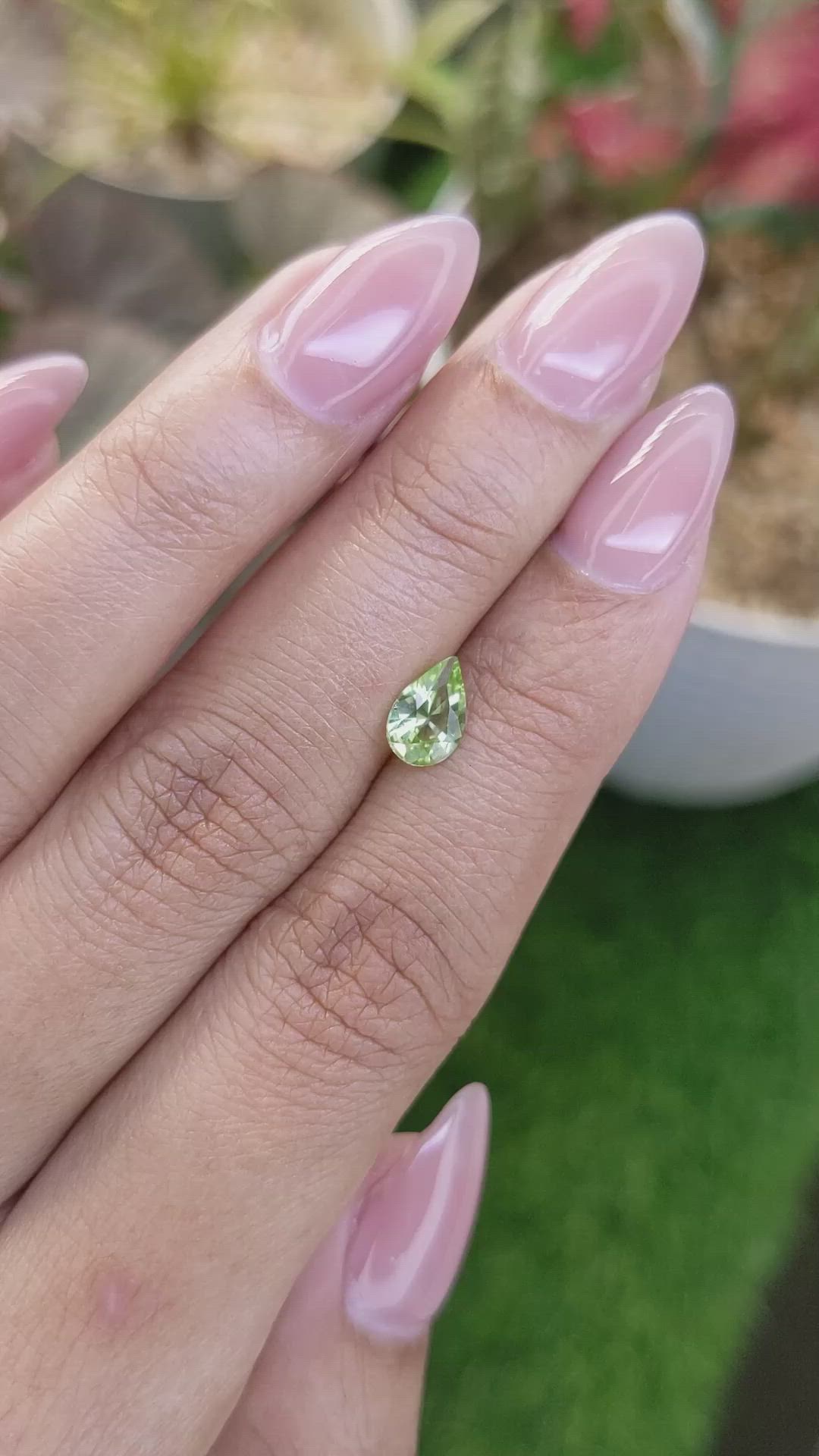 0.74 Ct. Green (Lime Green) Peridot from Pakistan Size Video