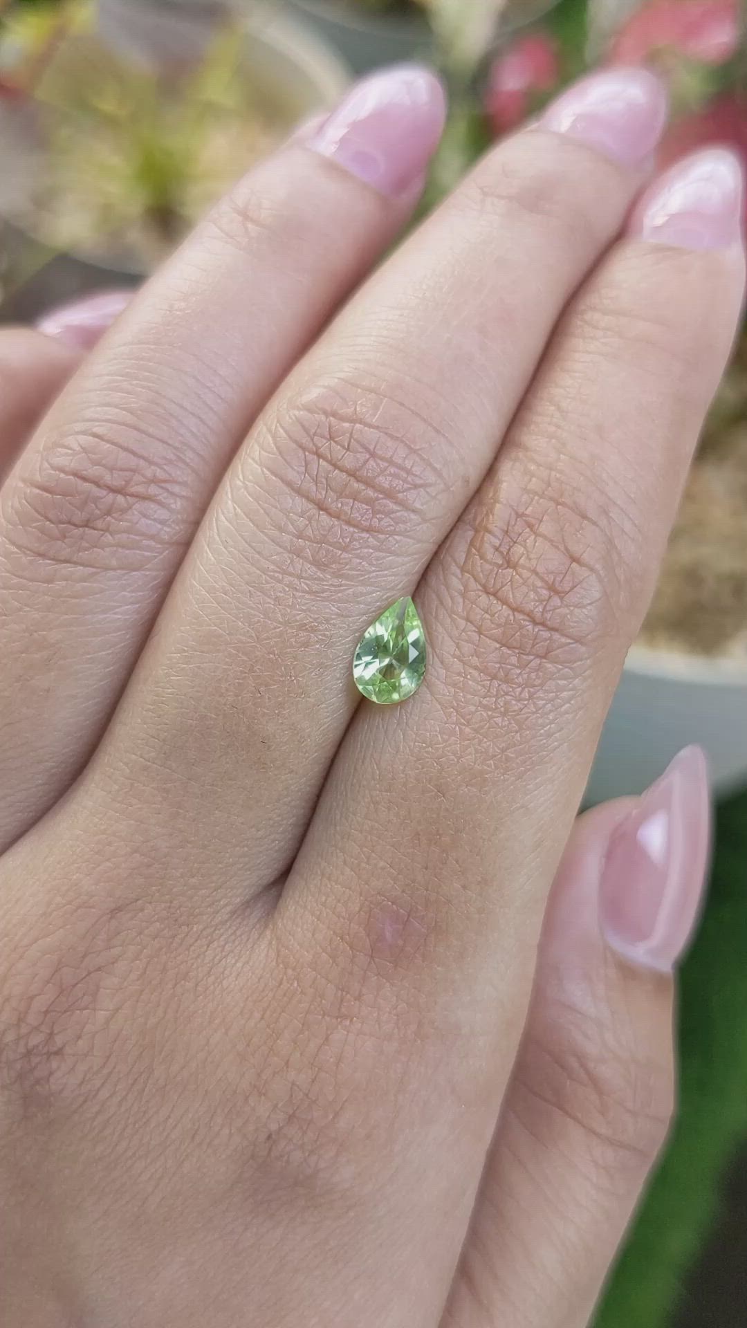 0.74 Ct. Green (Lime Green) Peridot from Pakistan Size Video