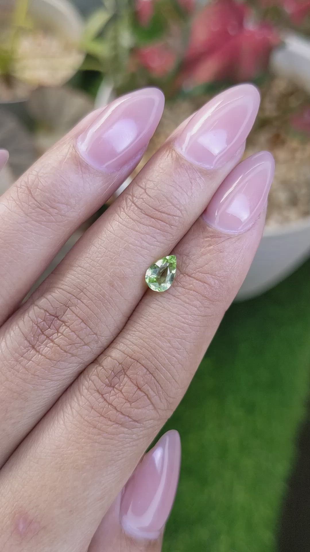0.64 Ct. Yellowish Green Peridot from Pakistan Size Video