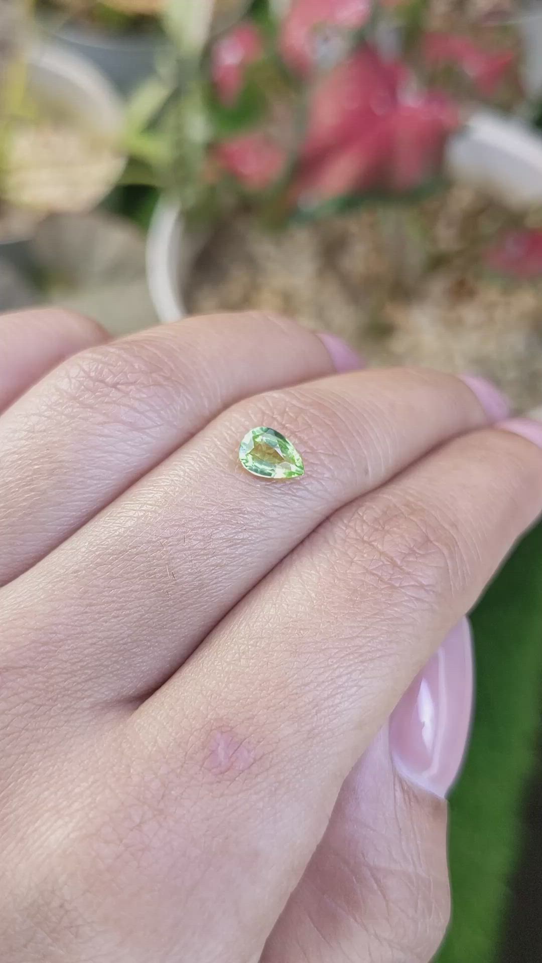 0.64 Ct. Yellowish Green Peridot from Pakistan Size Video