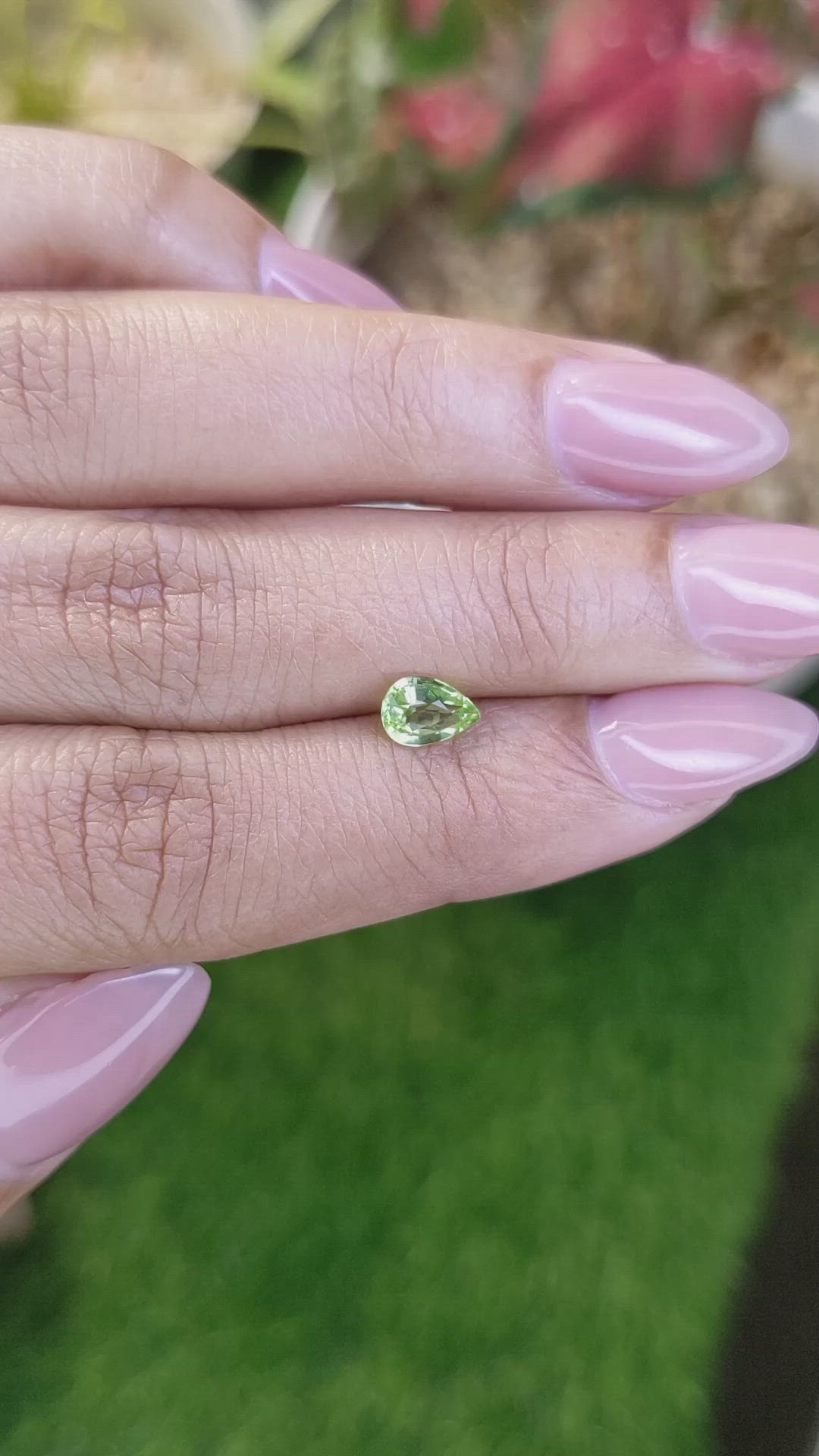 0.64 Ct. Yellowish Green Peridot from Pakistan Size Video
