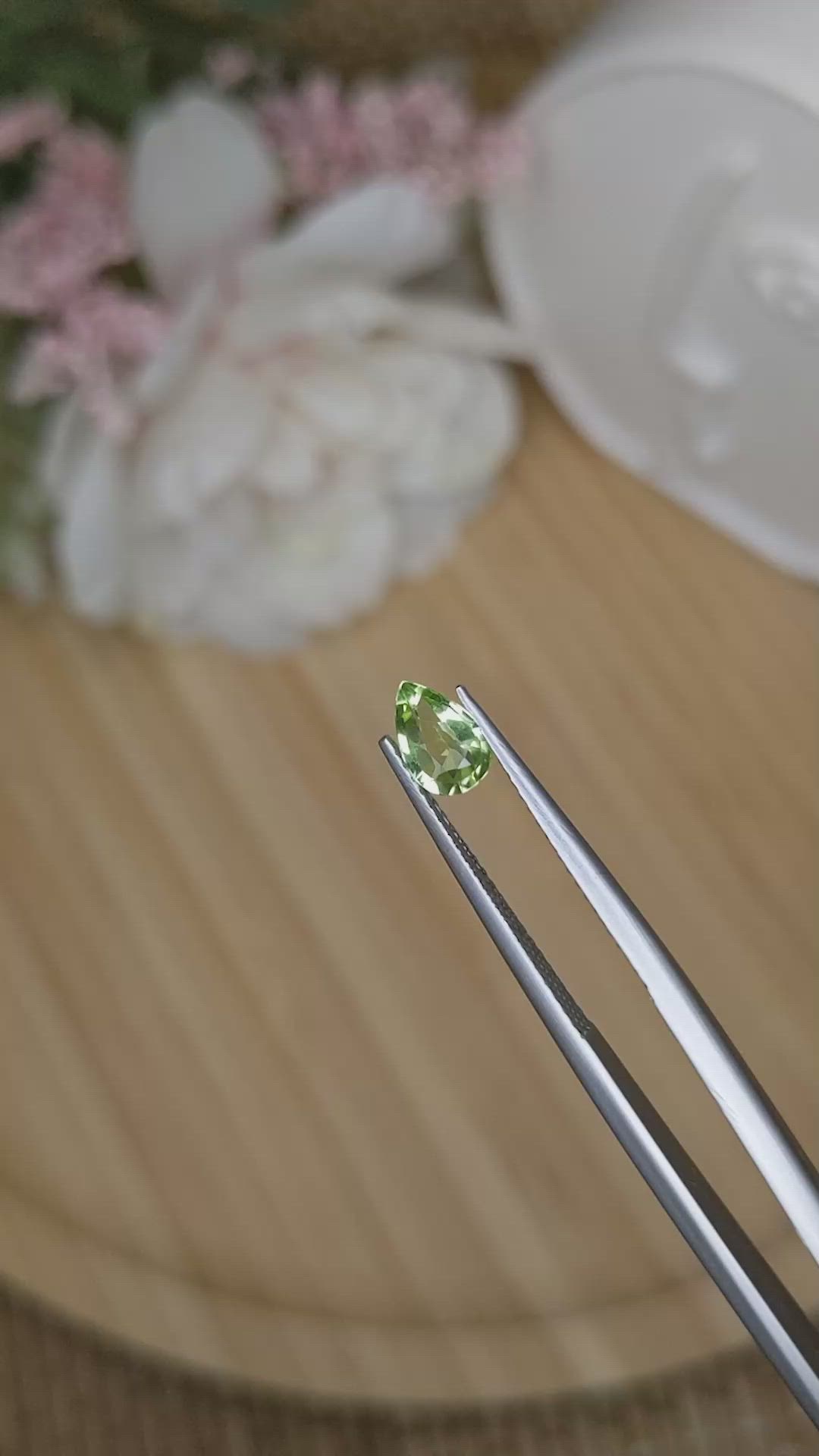 0.64 Ct. Yellowish Green Peridot from Pakistan Size Video