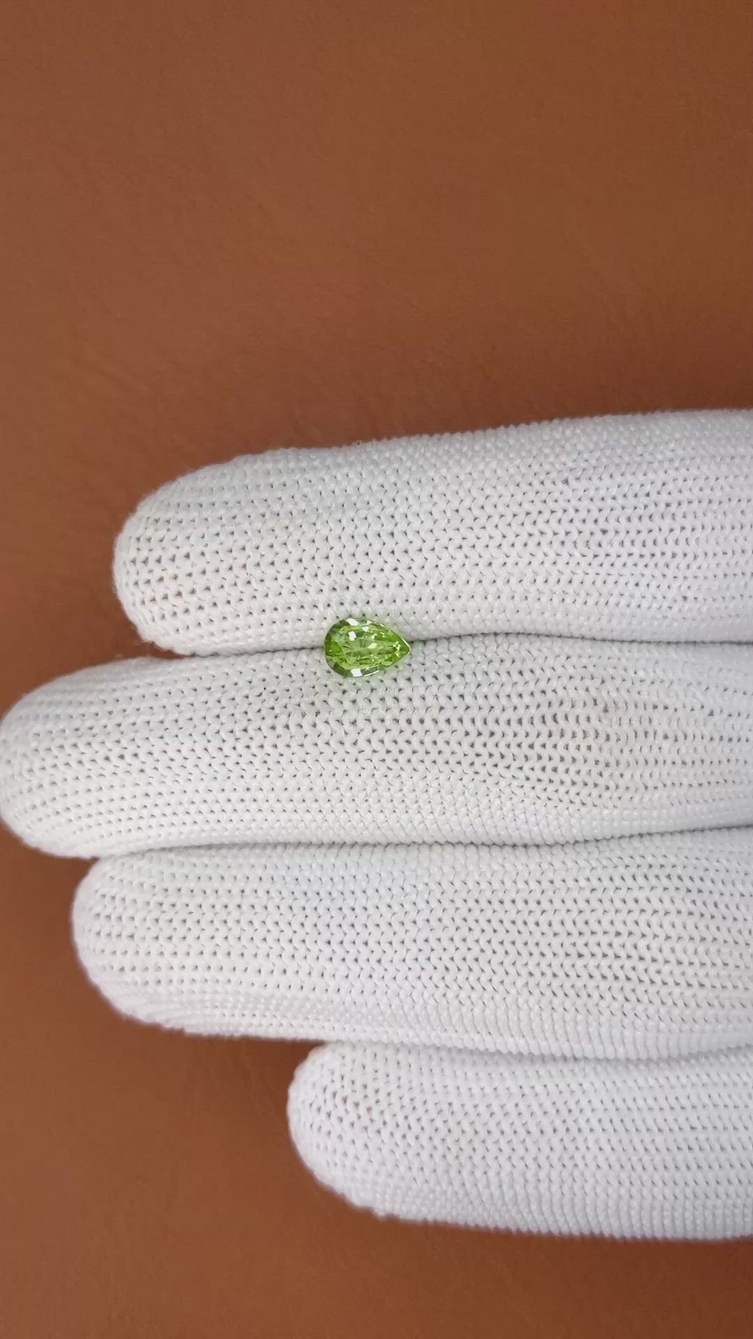 0.64 Ct. Yellowish Green Peridot from Pakistan Size Video