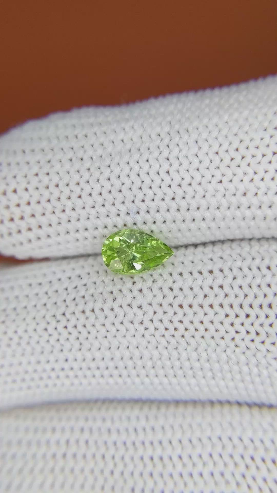 0.85 Ct. Yellowish Green Peridot from Pakistan Size Video