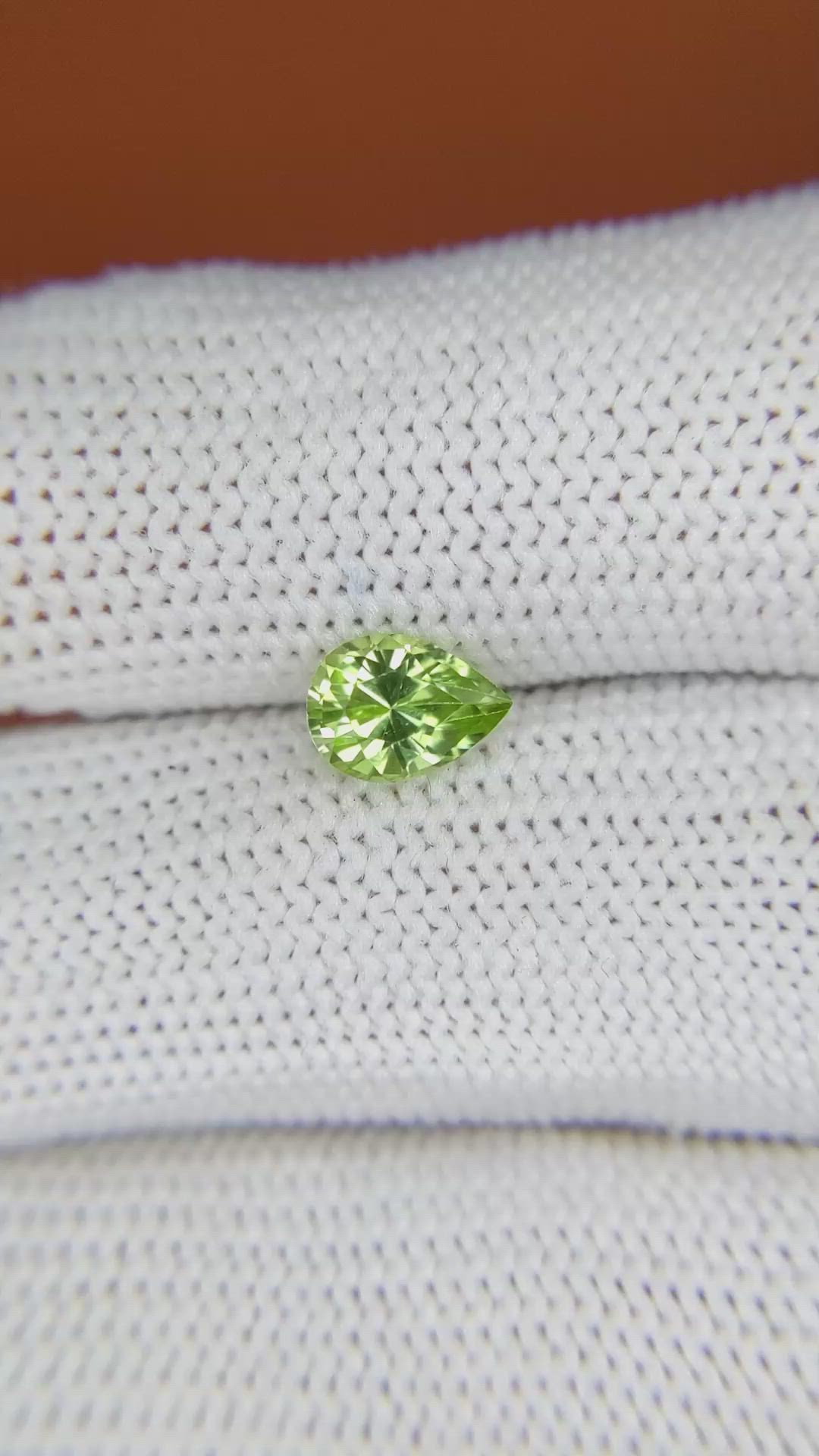 0.95 Ct. Yellowish Green Peridot from Pakistan Size Video
