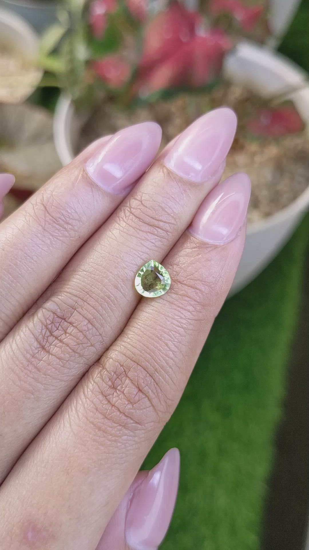 0.87 Ct. Yellowish Green Peridot from Pakistan Size Video