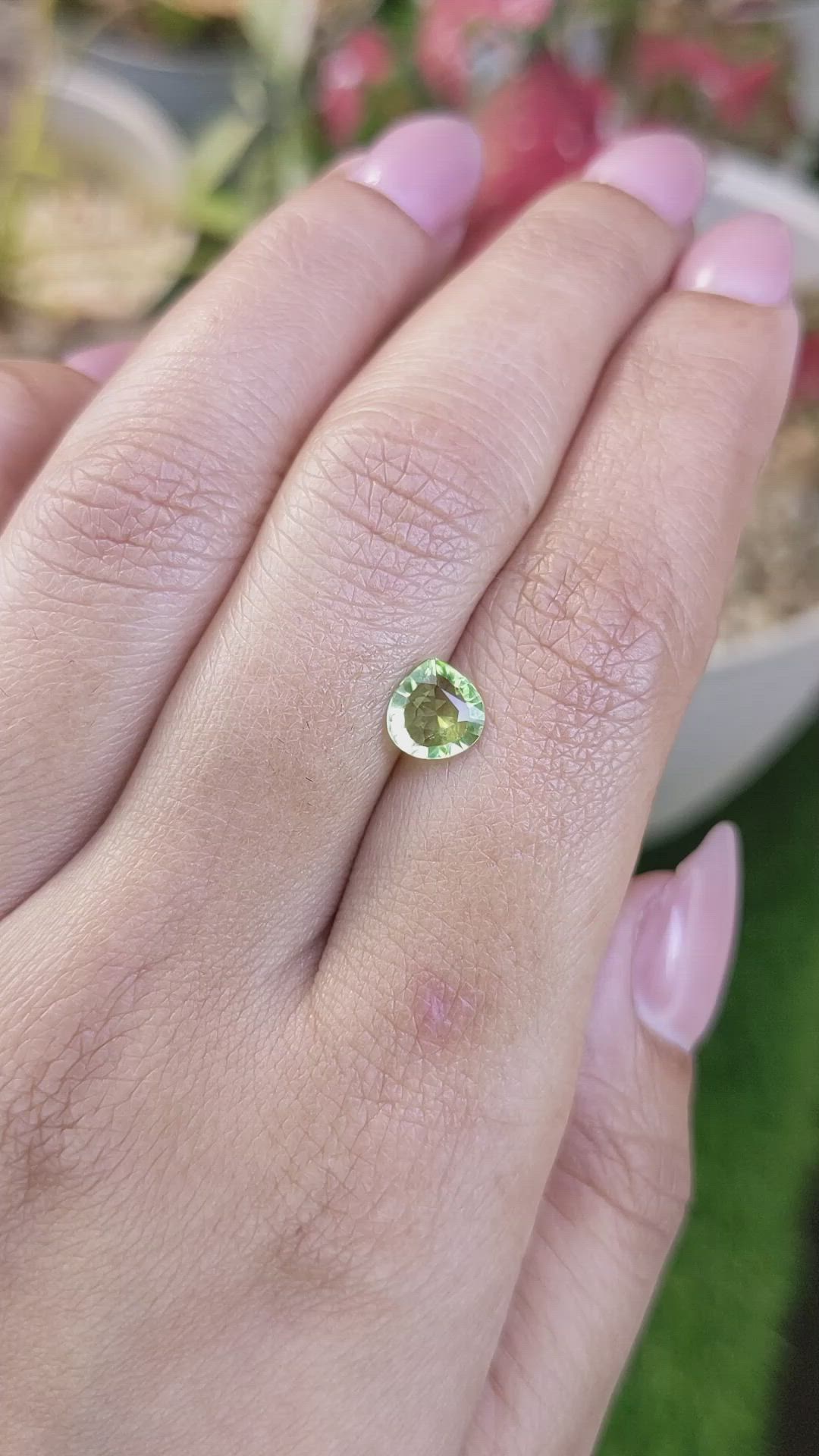 0.87 Ct. Yellowish Green Peridot from Pakistan Size Video