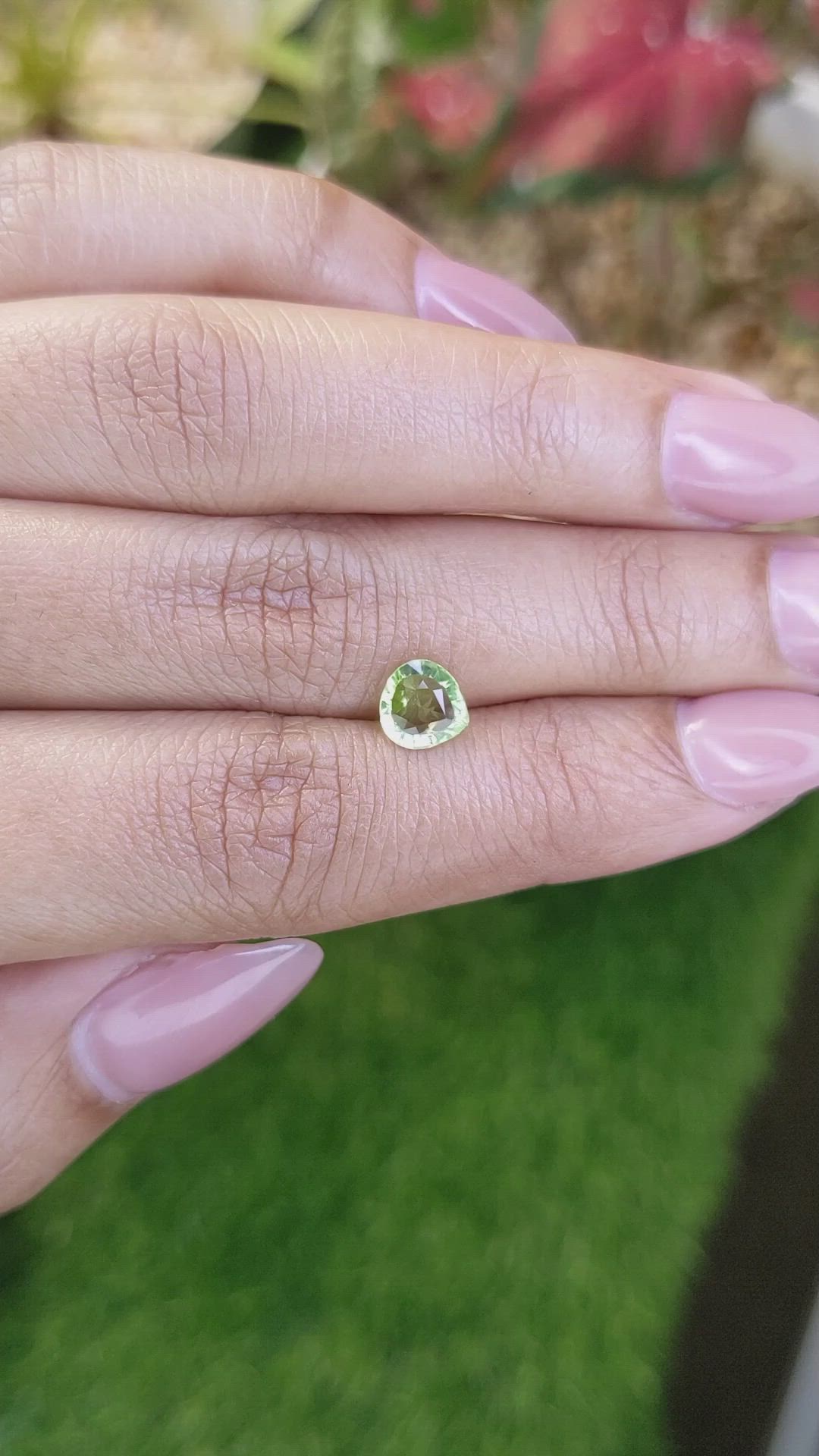 0.87 Ct. Yellowish Green Peridot from Pakistan Size Video