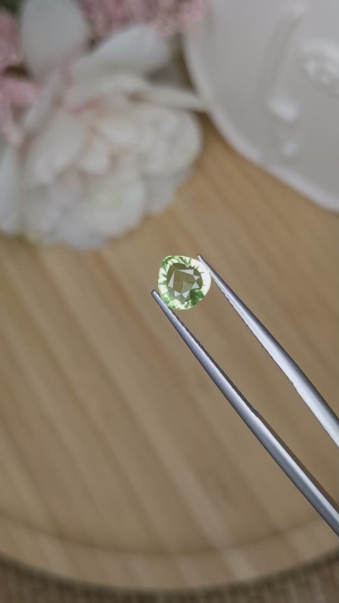 0.87 Ct. Yellowish Green Peridot from Pakistan Size Video
