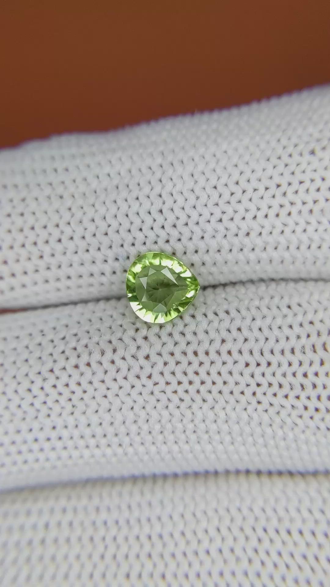 0.87 Ct. Yellowish Green Peridot from Pakistan Size Video