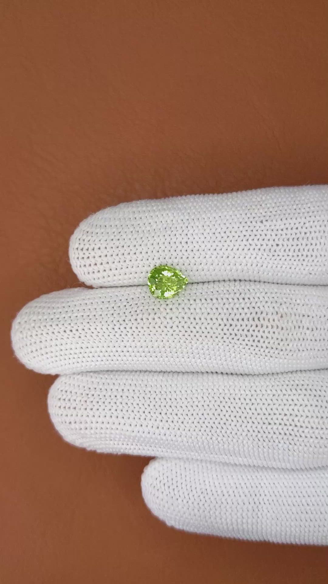 1.11 Ct. Yellowish Green Peridot from Pakistan Size Video