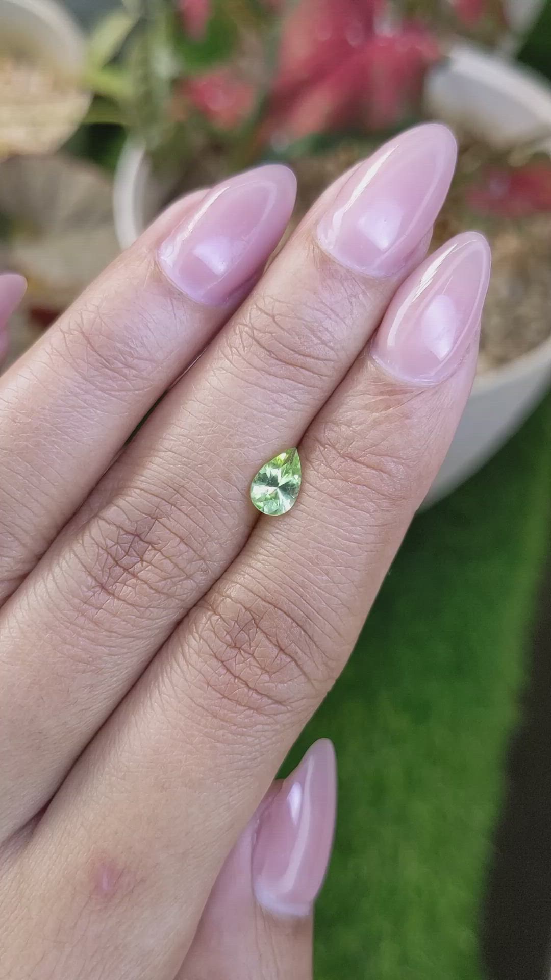 0.66 Ct. Green (Lime Green) Peridot from Pakistan Size Video