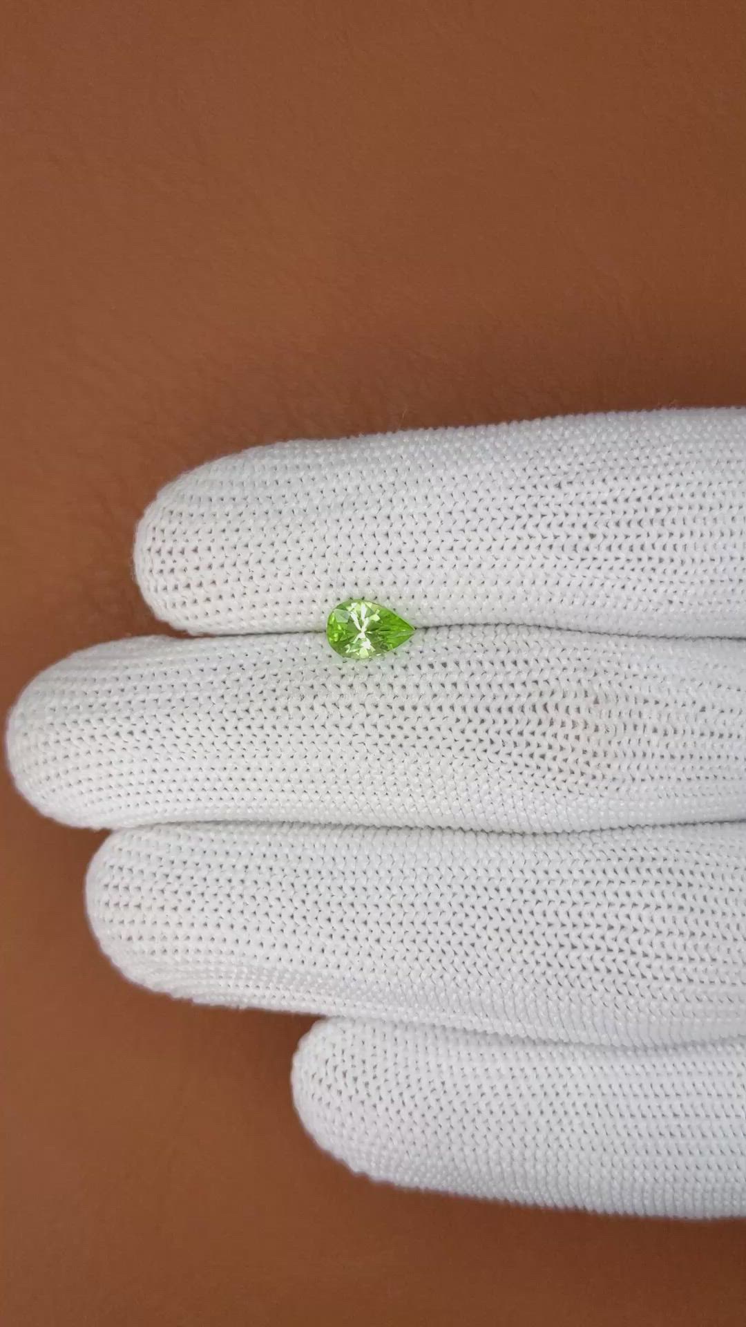 0.66 Ct. Green (Lime Green) Peridot from Pakistan Size Video