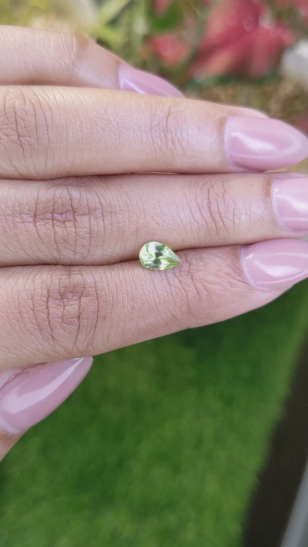 0.66 Ct. Green (Lime Green) Peridot from Pakistan Size Video