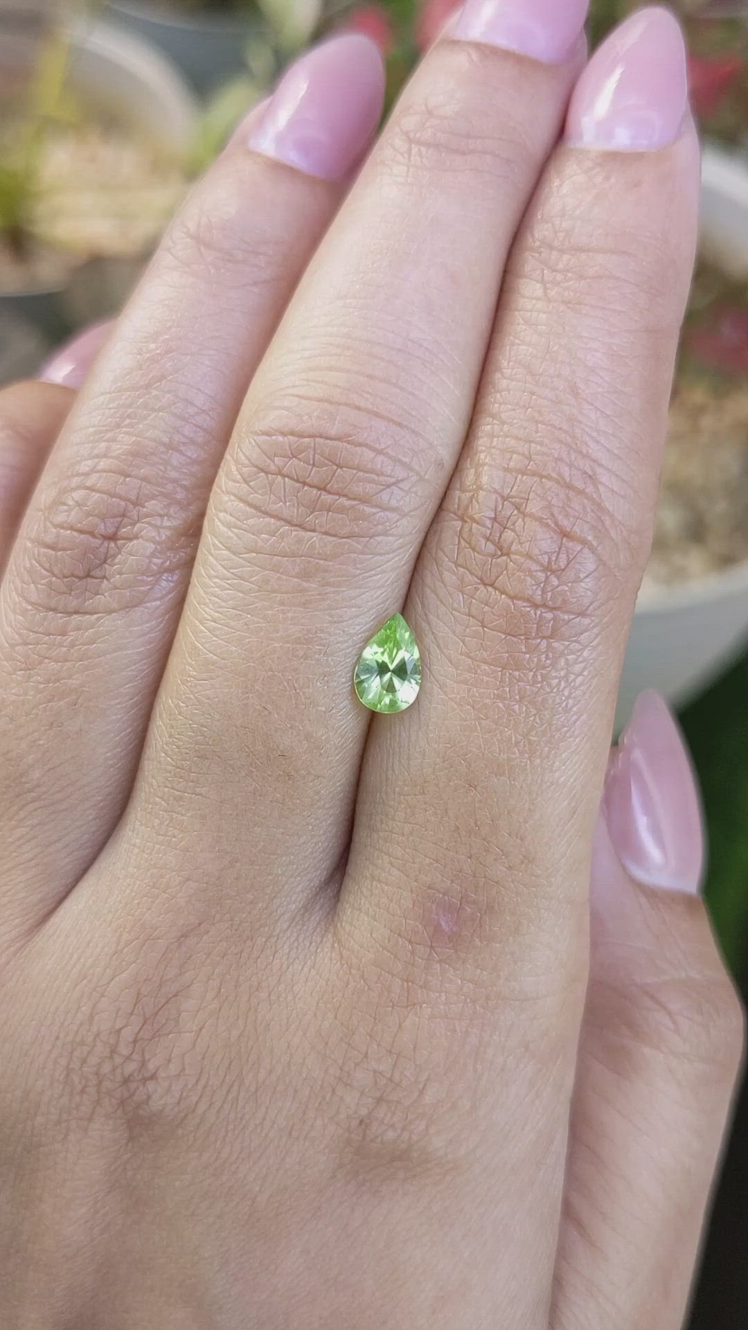 0.66 Ct. Green (Lime Green) Peridot from Pakistan Size Video