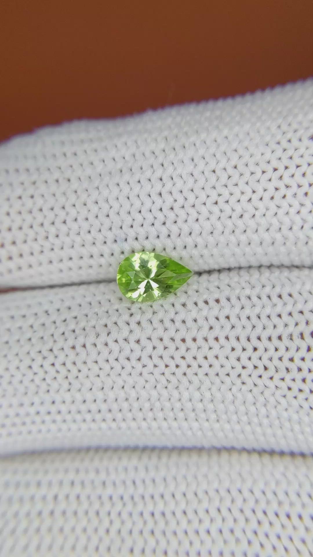 0.66 Ct. Green (Lime Green) Peridot from Pakistan Size Video