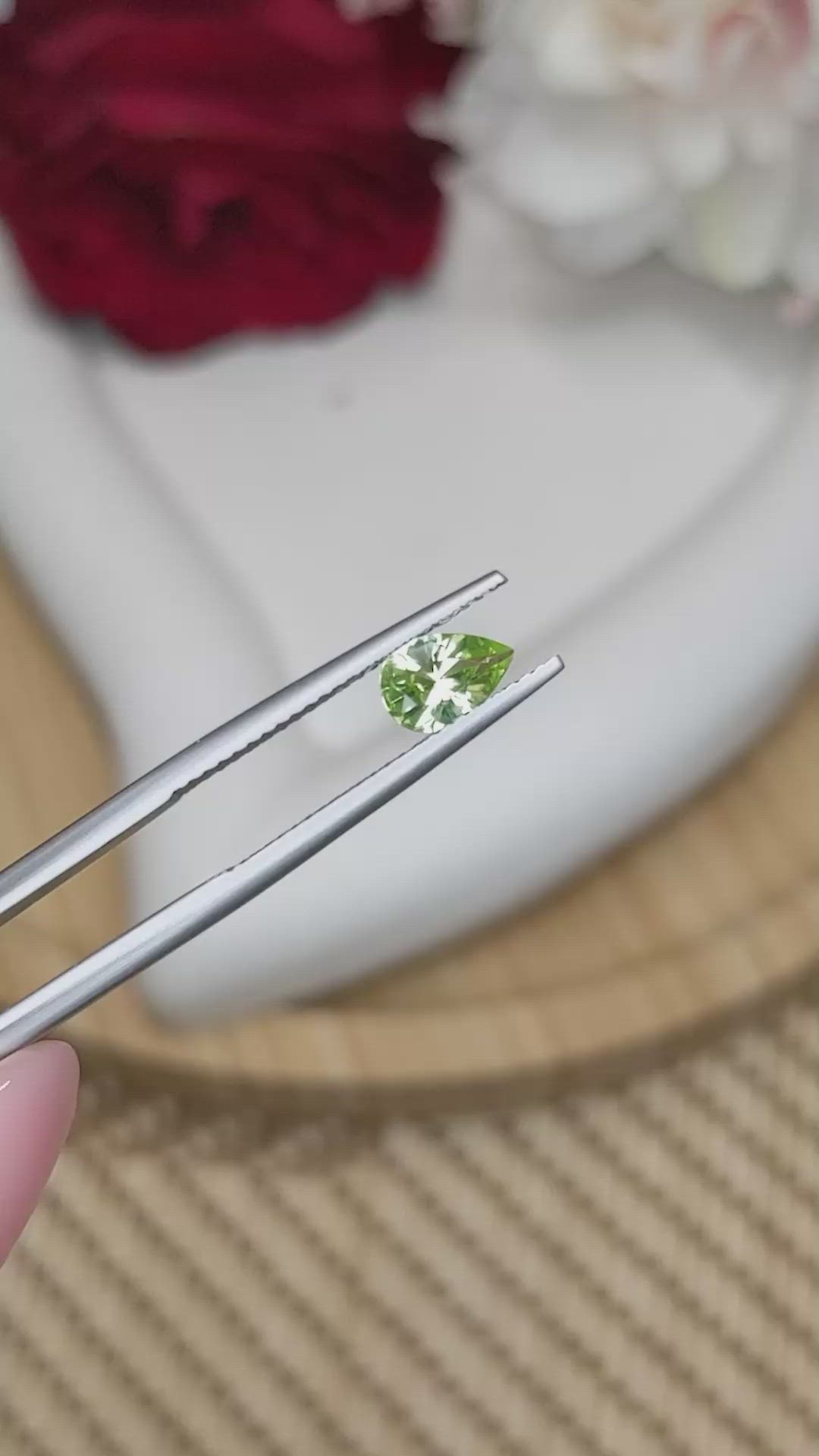 0.59 Ct. Green (Lime Green) Peridot from Pakistan Size Video