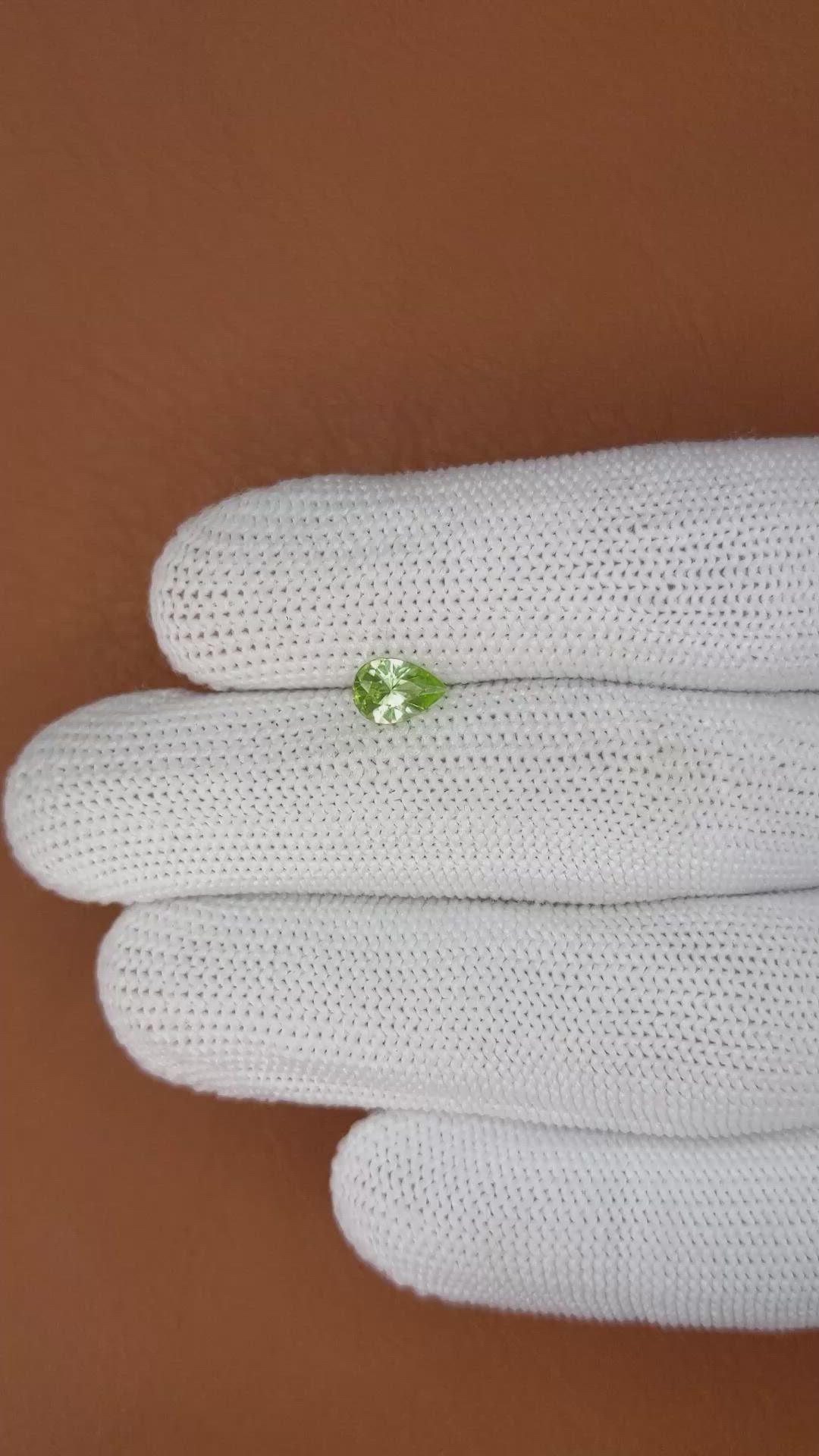 0.59 Ct. Green (Lime Green) Peridot from Pakistan Size Video