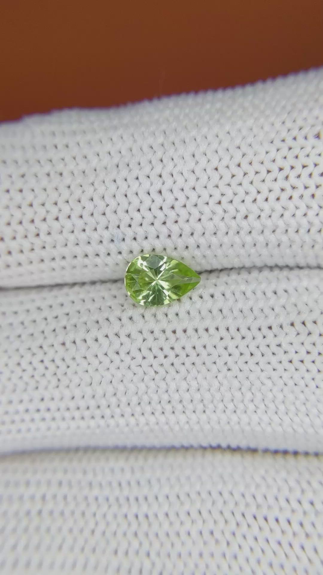 0.59 Ct. Green (Lime Green) Peridot from Pakistan Size Video